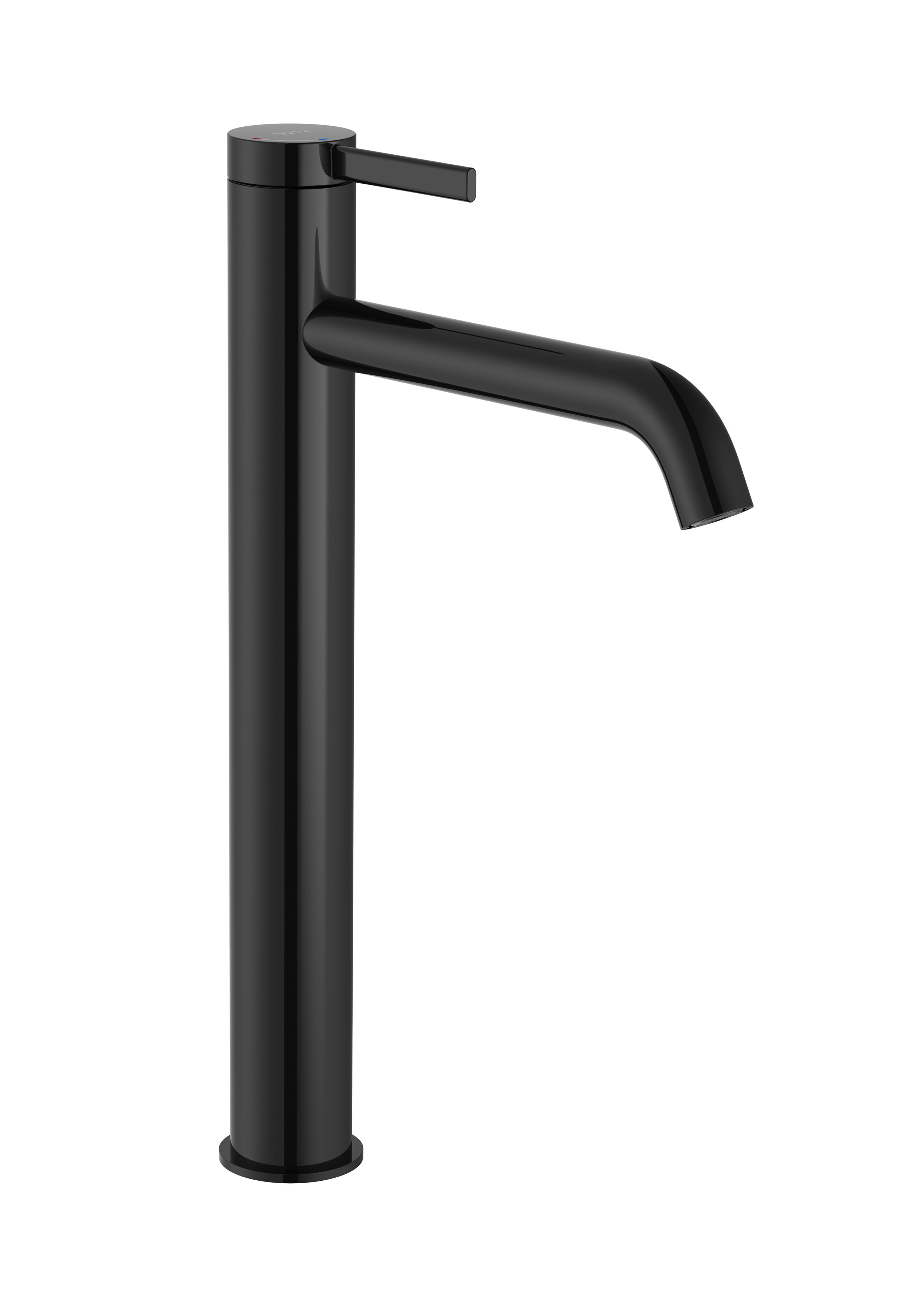 Basin mixer extended height smooth body with click clack waste