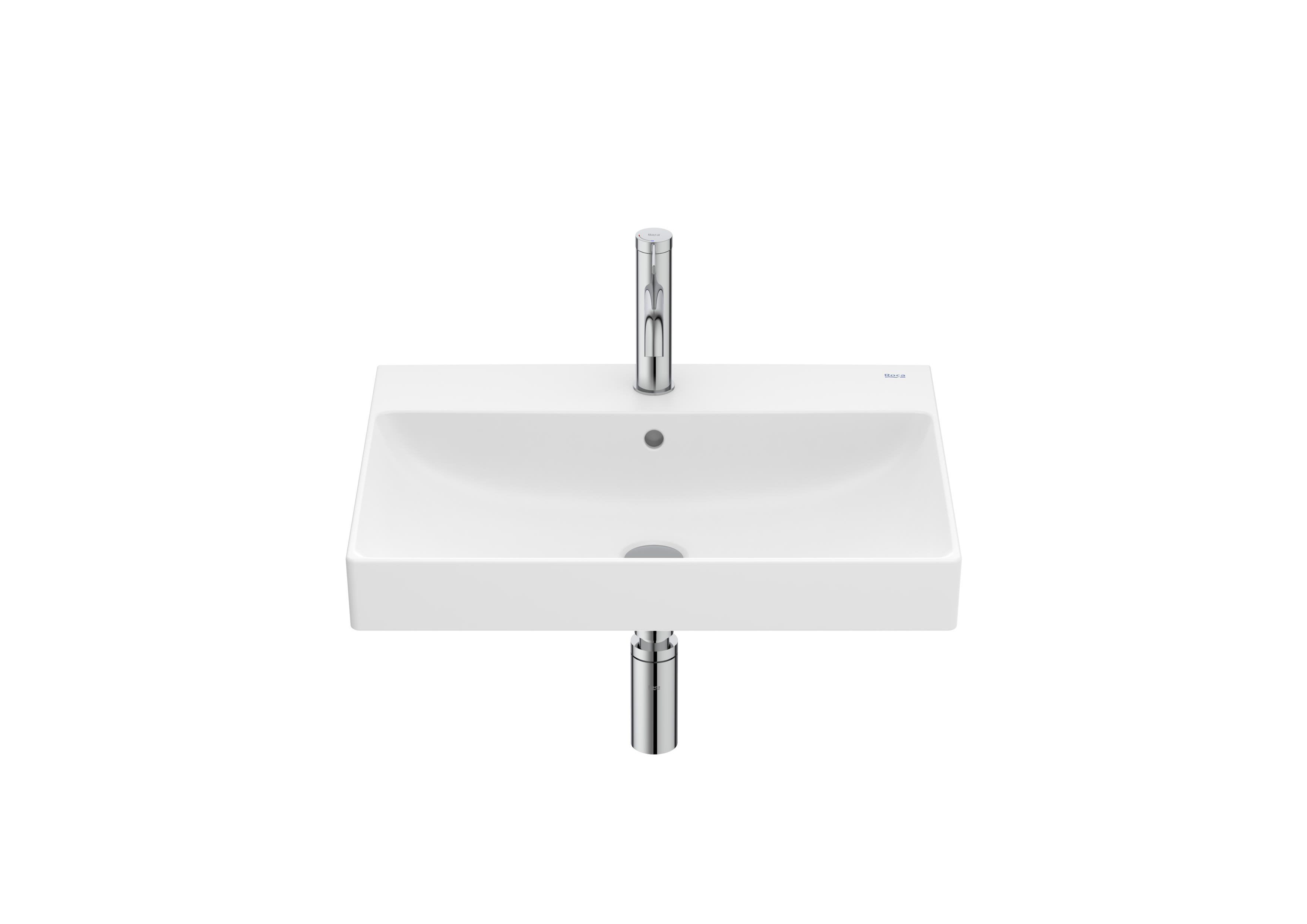 Wall-hung Fineceramic® basin - Matt White