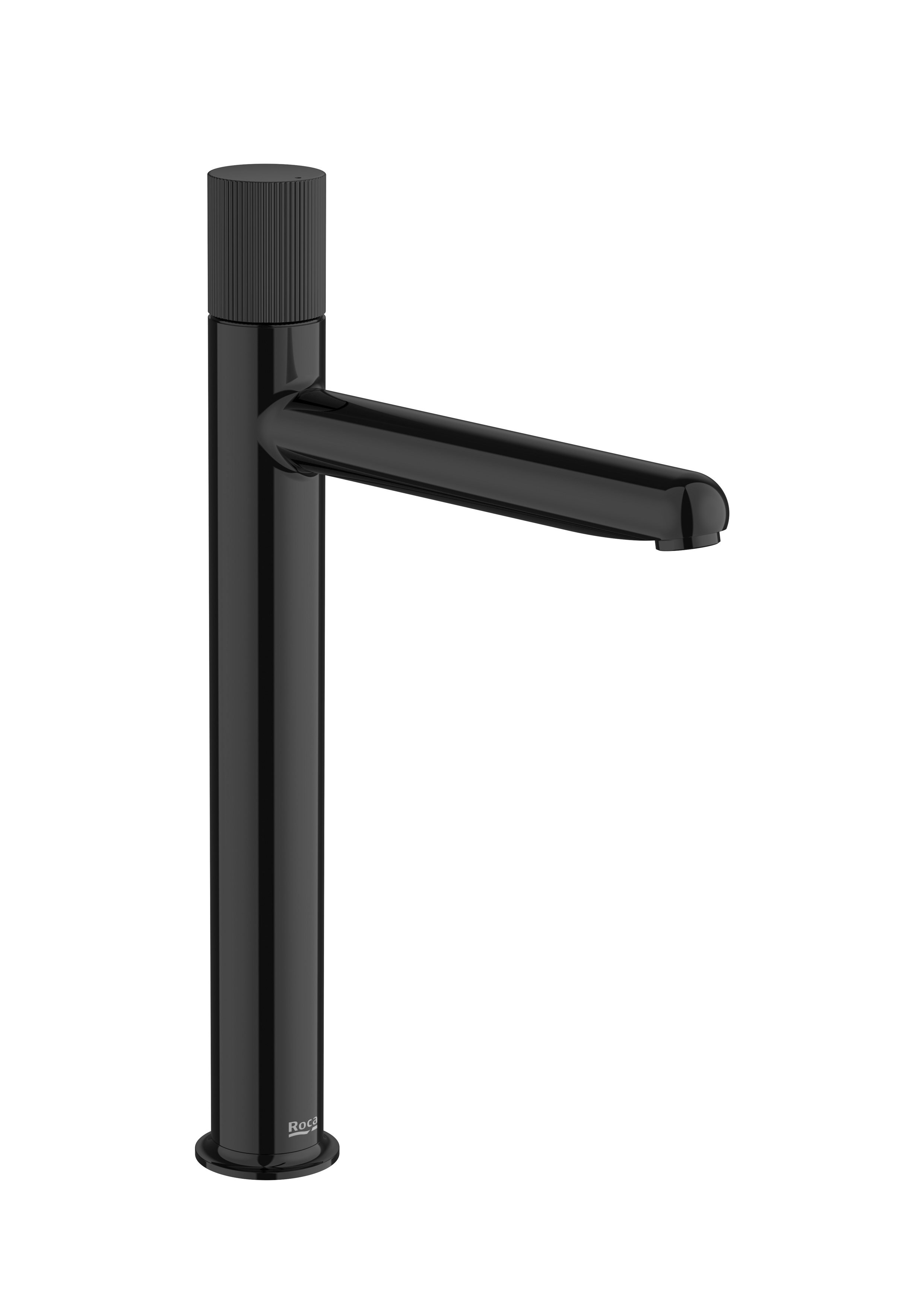 Basin mixer smooth body with Stripe handle. XL-SIZE - Titanium black
