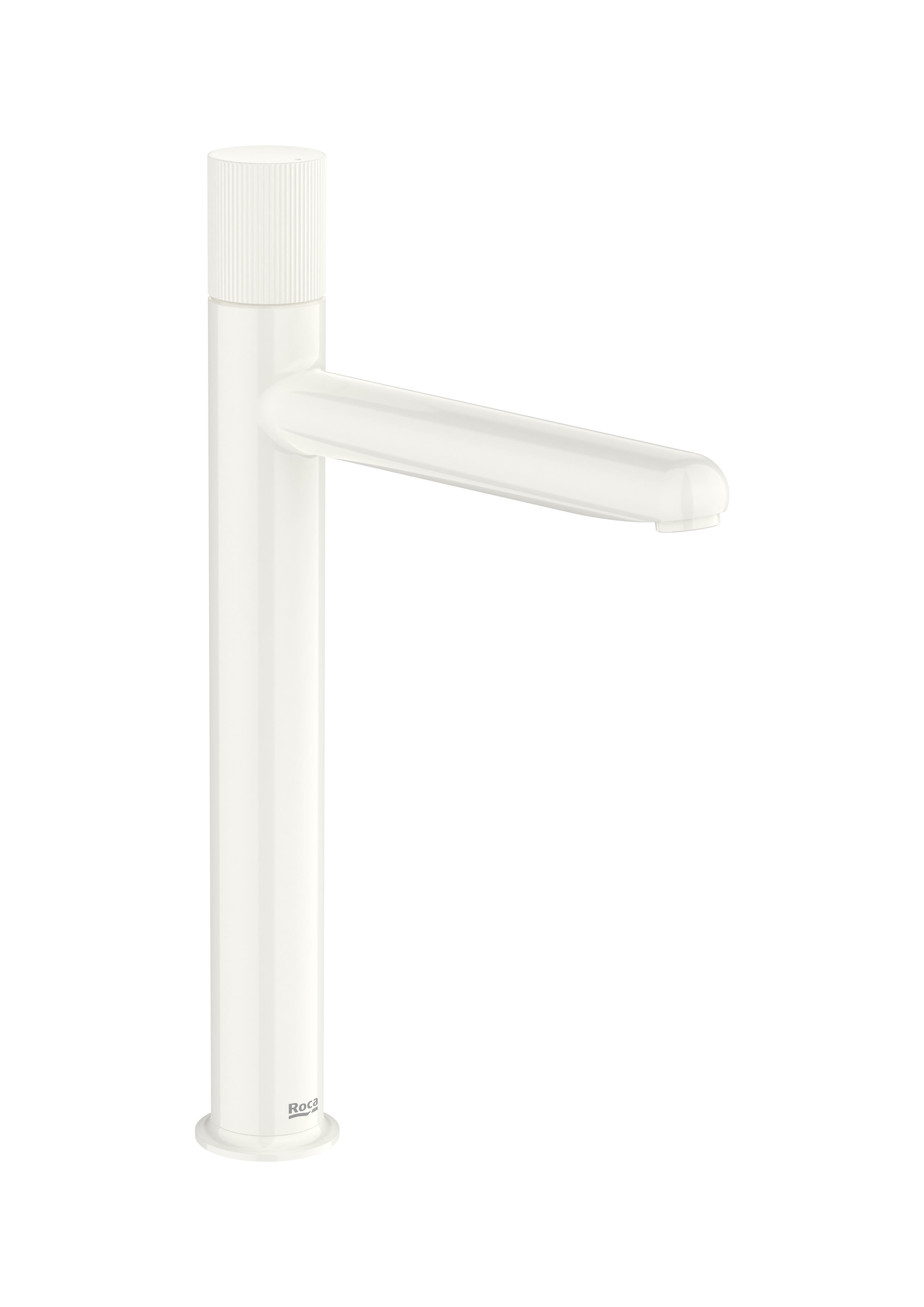 Basin mixer smooth body with Stripe handle. XL-SIZE - Glossy White