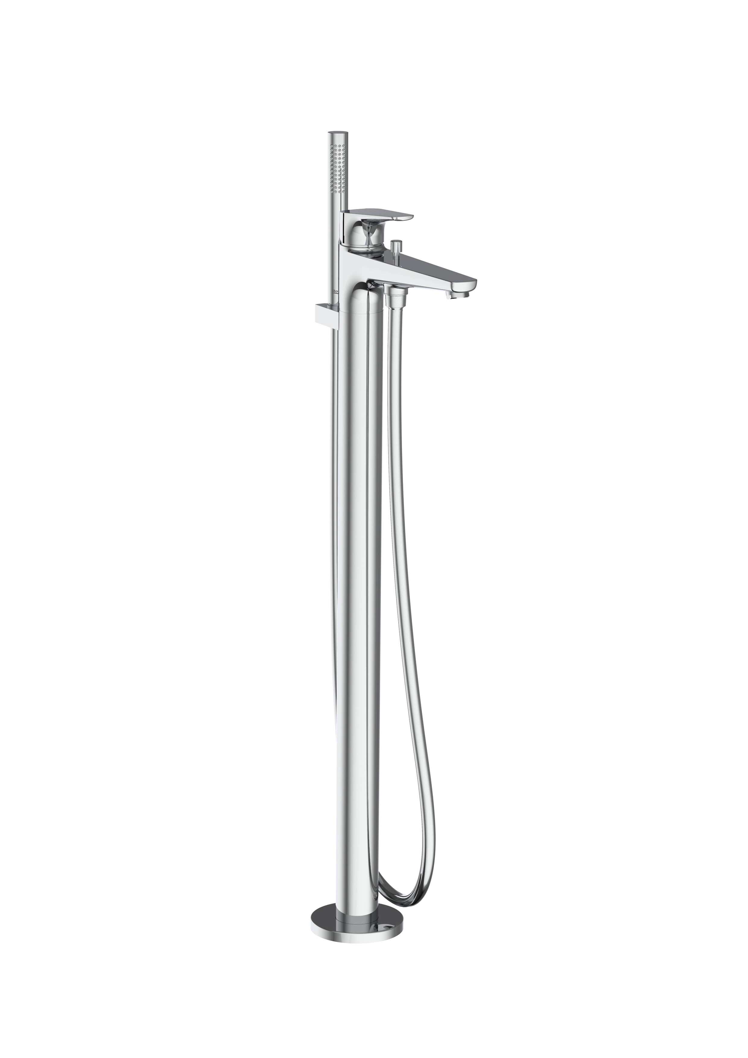 Floorstanding bath tap with shower