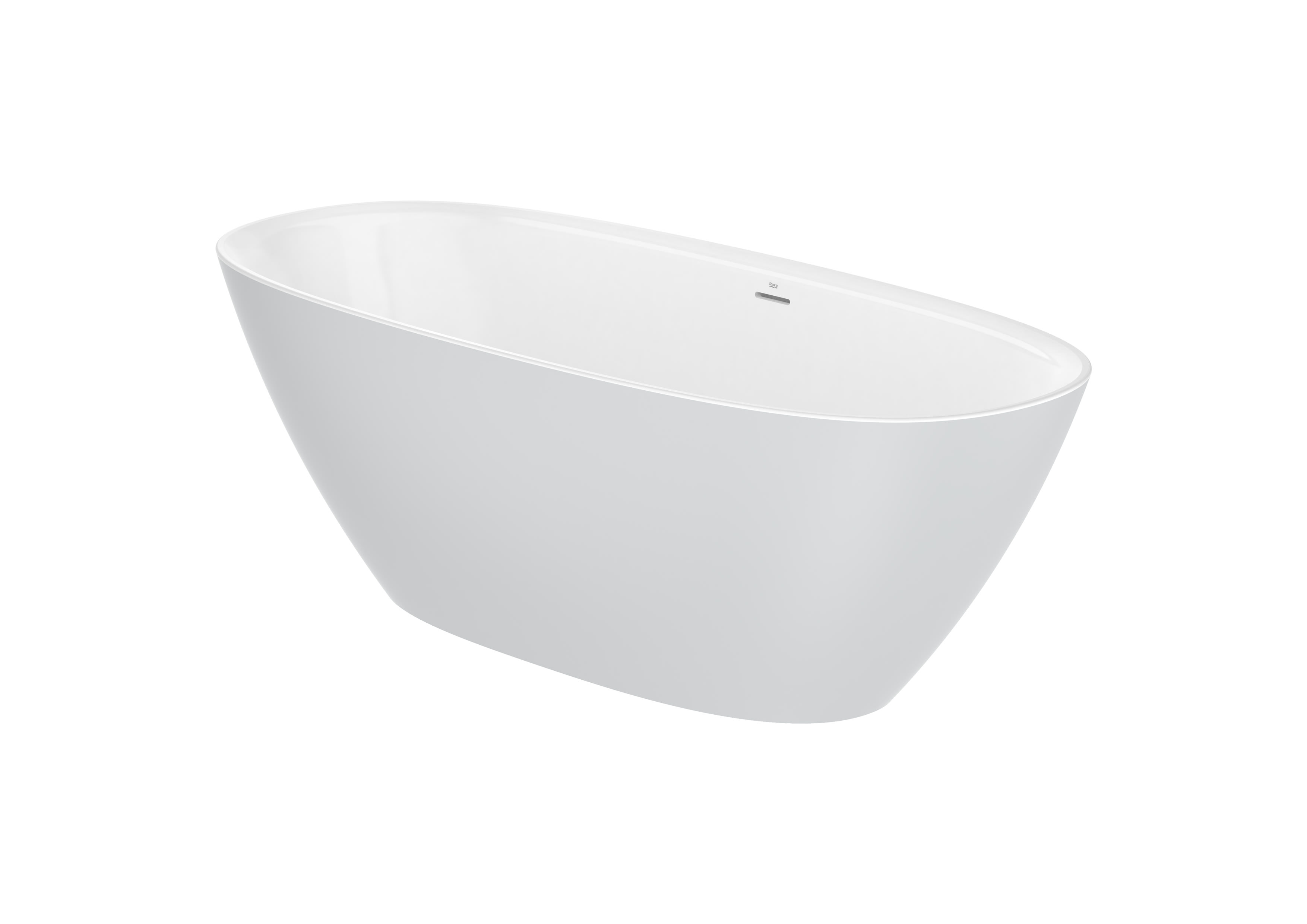 Freestanding STONEX® oval bath with drain - Pearl/White