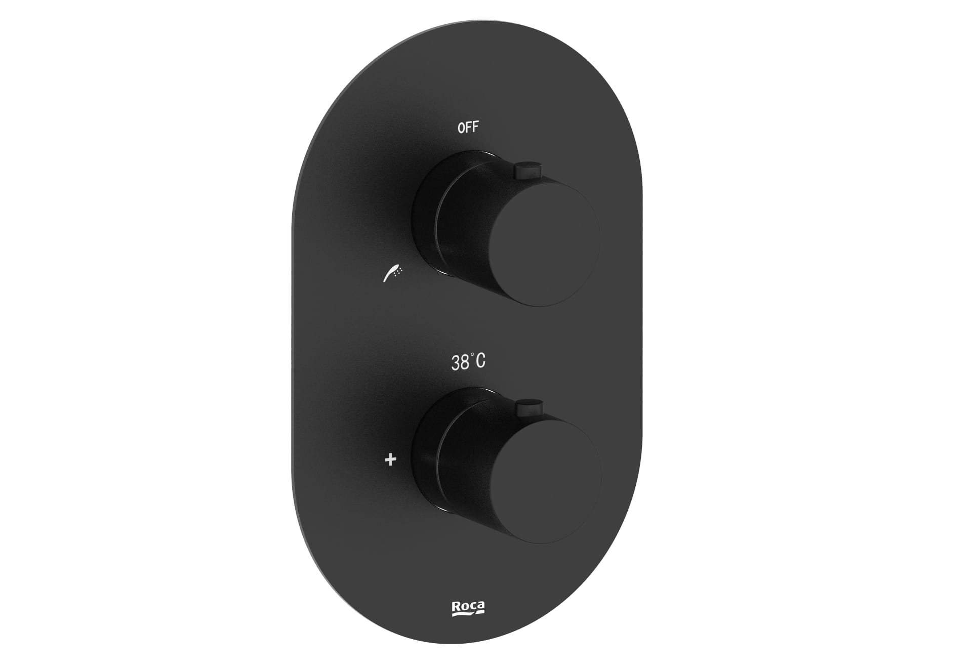 Built-In Thermostatic Bath-Shower Mixer (2 Outlet) - Matt Black