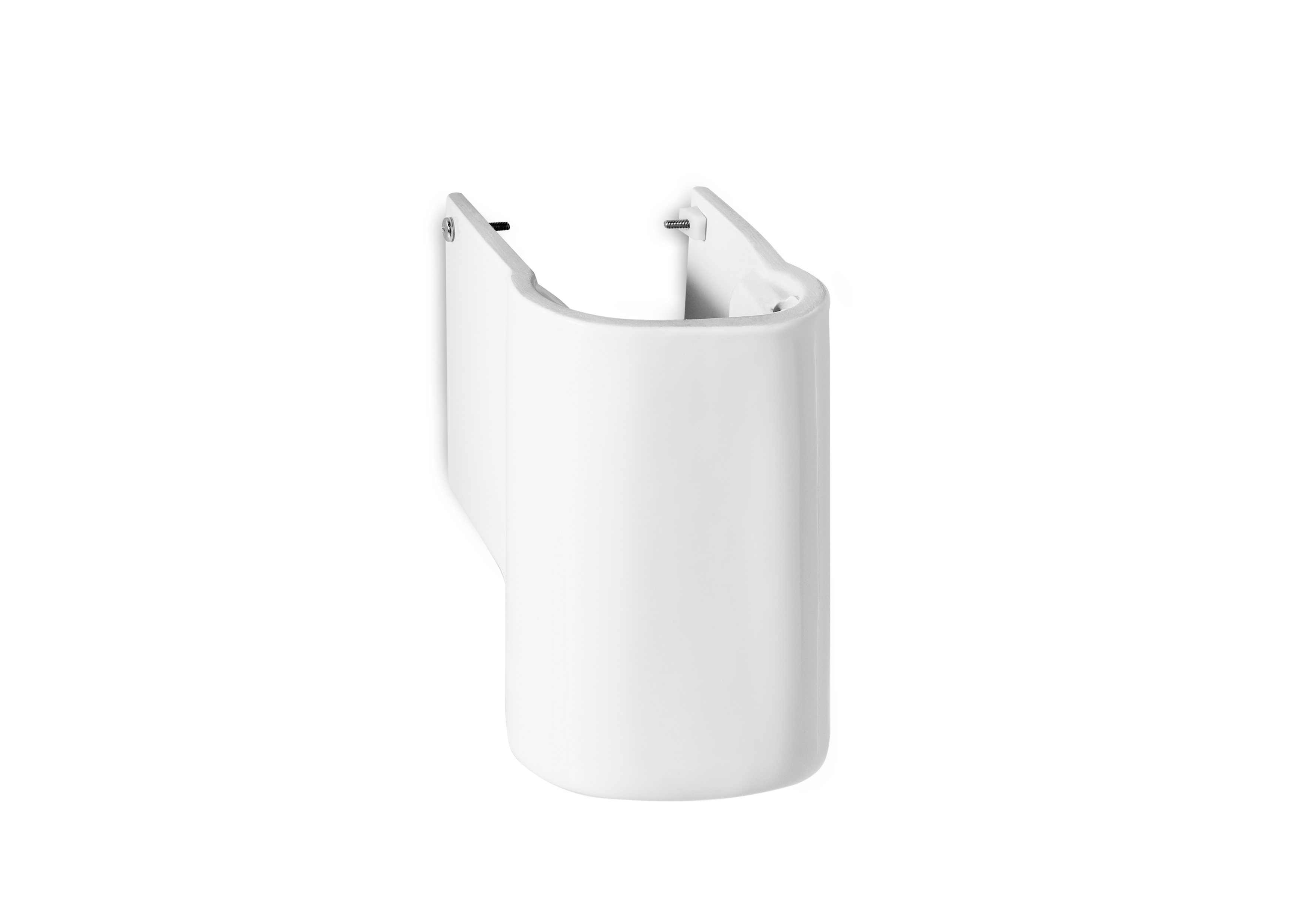 Vitreous china semipedestal for compact basin