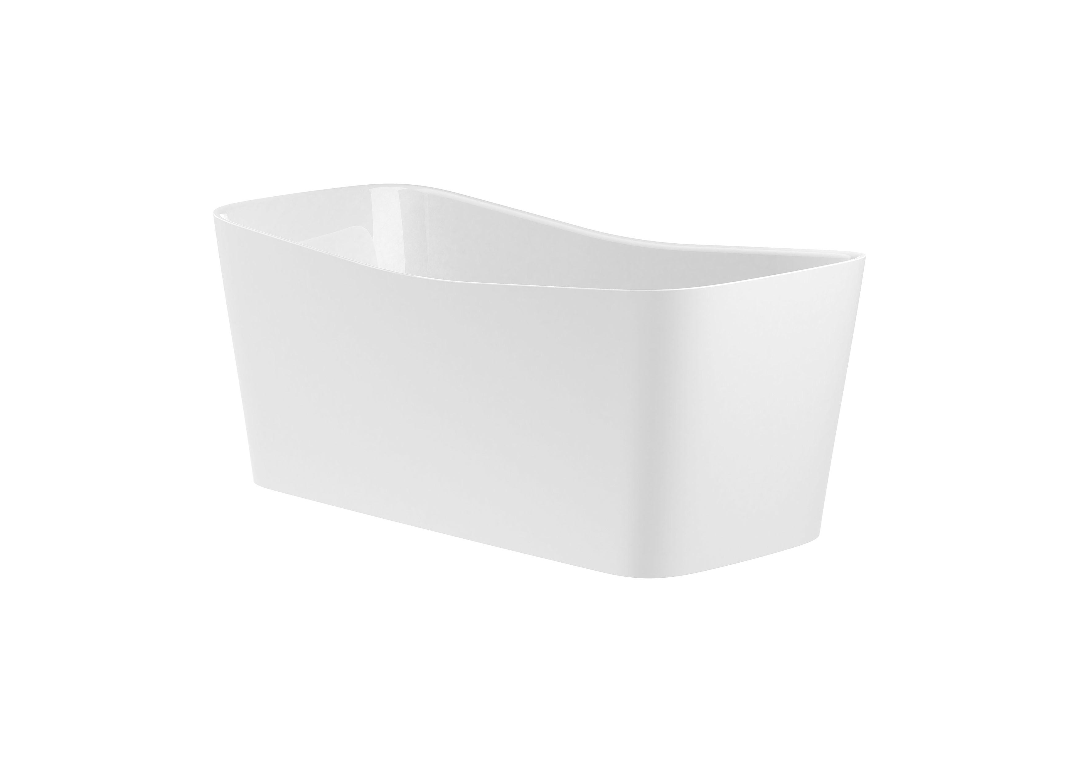 Rectangular Stonex® bath with waste - White