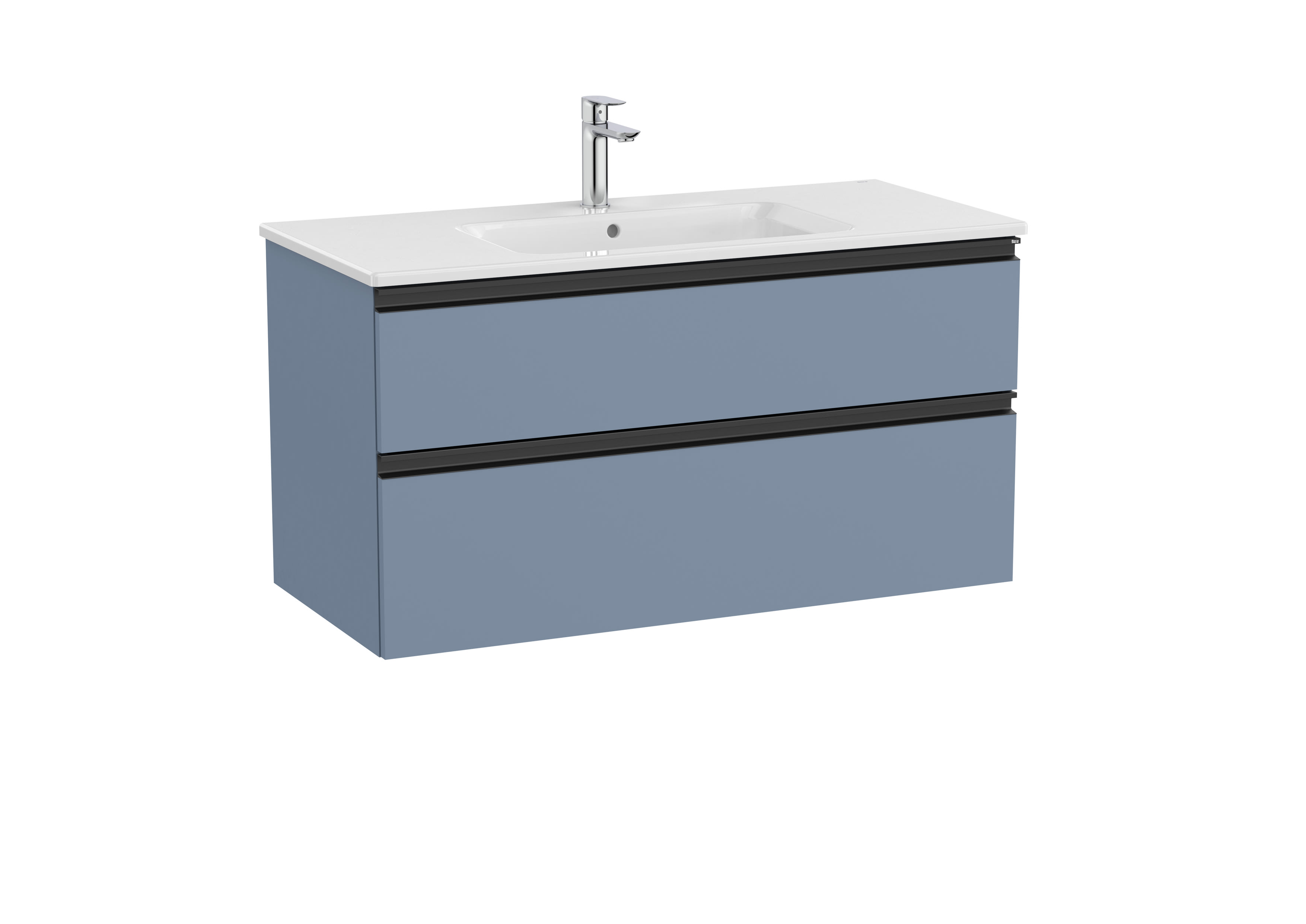 Vanity unit with 2 drawers and basin - Matt Blue