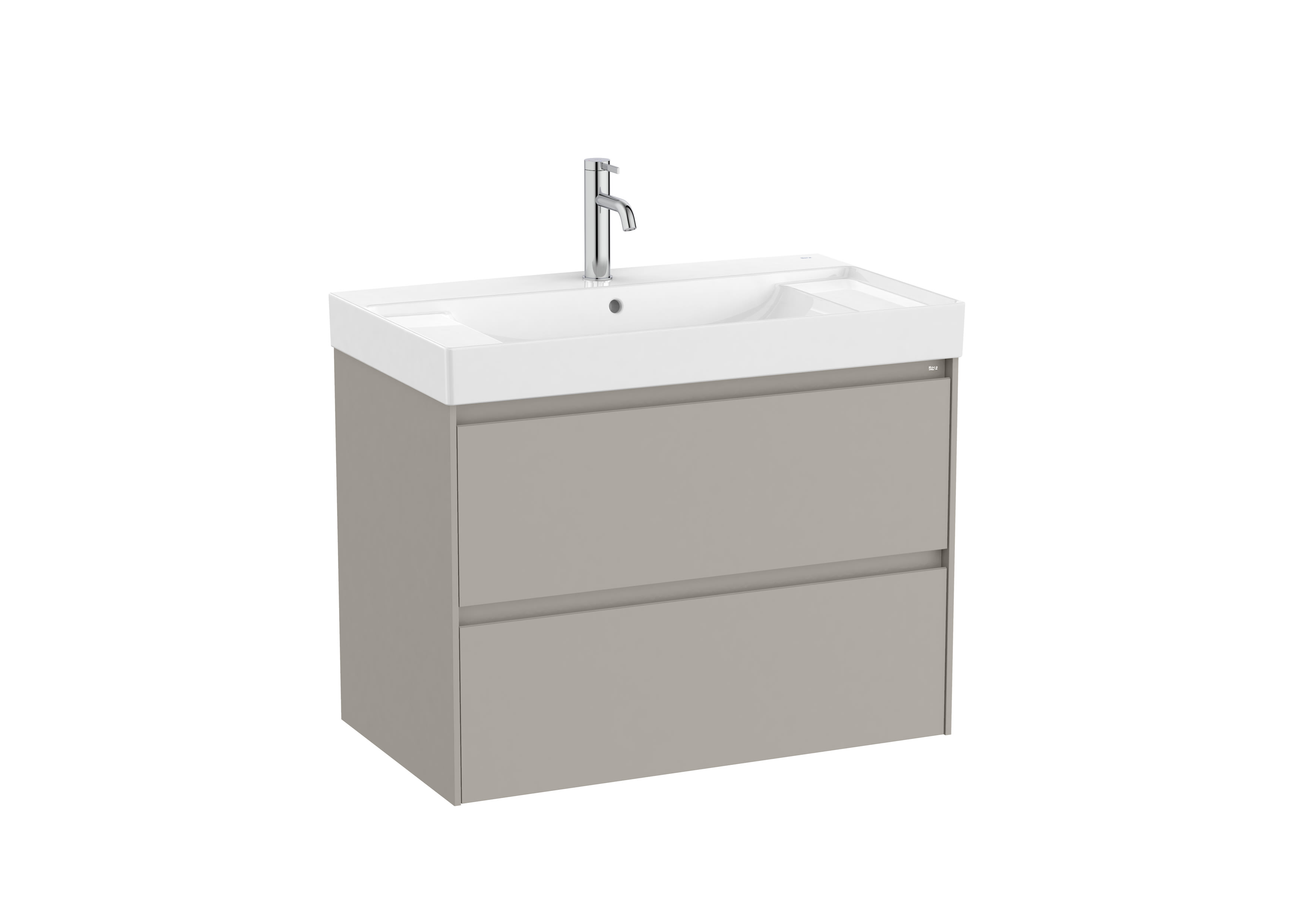 Unik (base unit with two drawers and basin) - Sand Grey