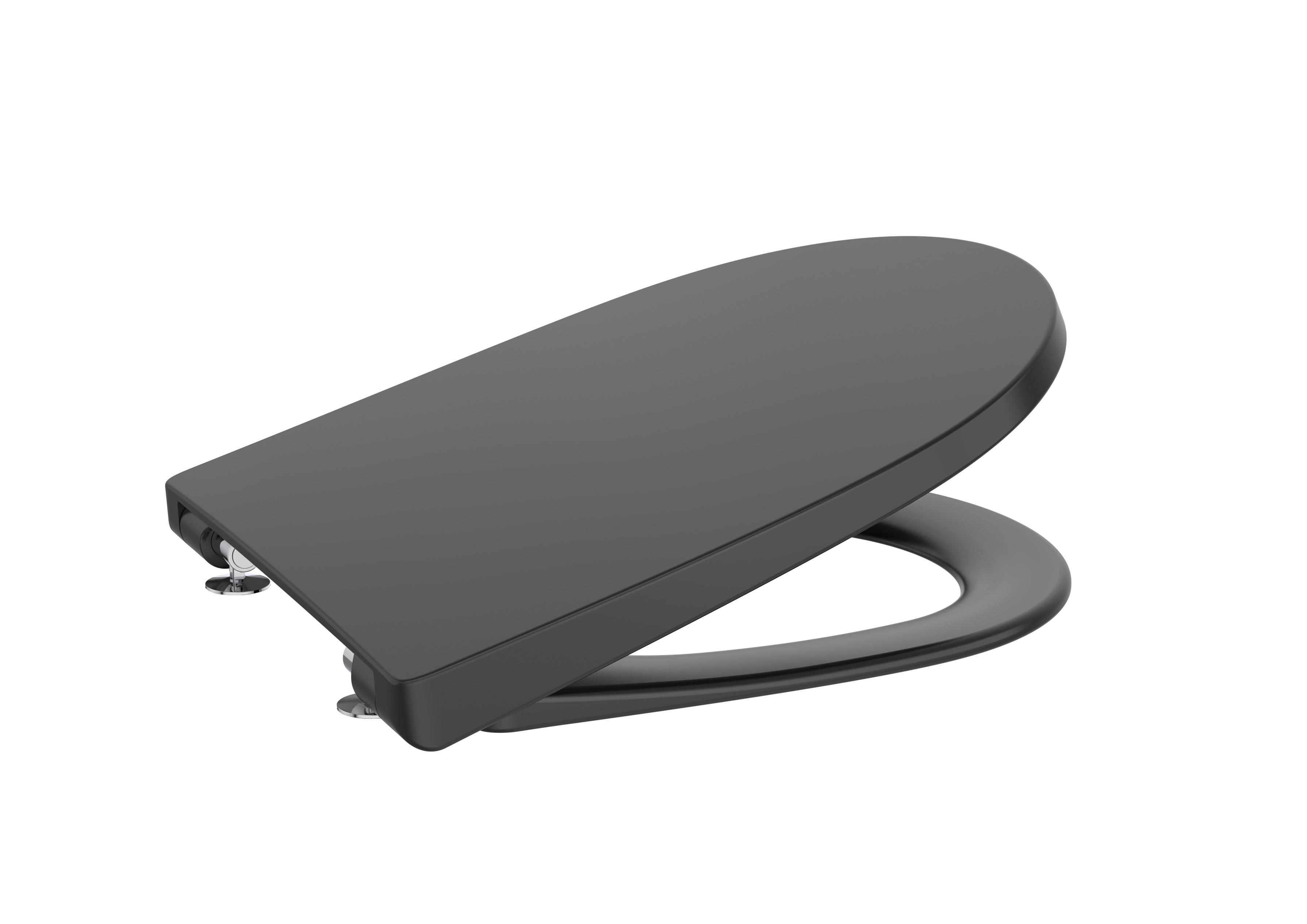 Soft-close compact SUPRALIT® toilet seat and cover - Matt black