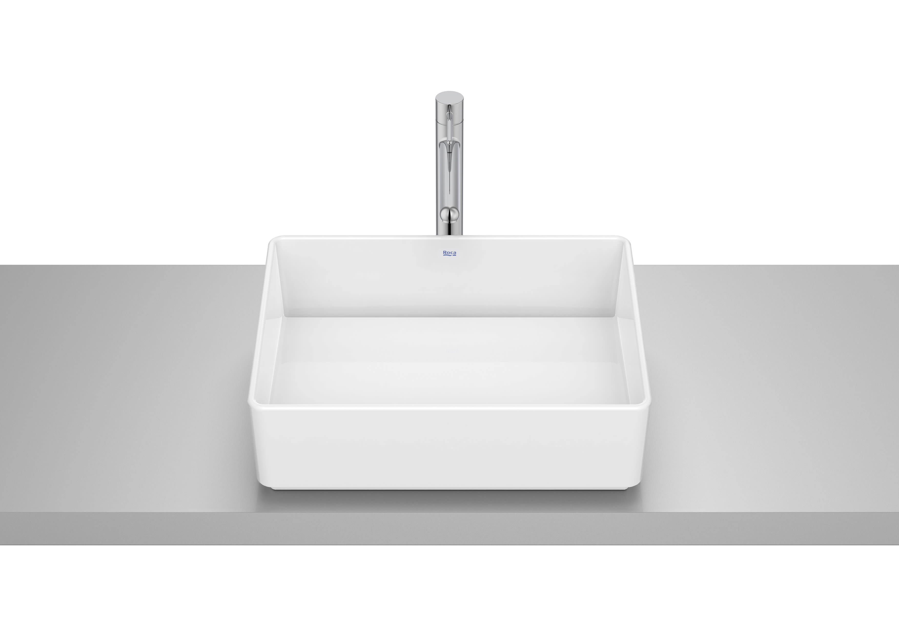 On countertop basin - White