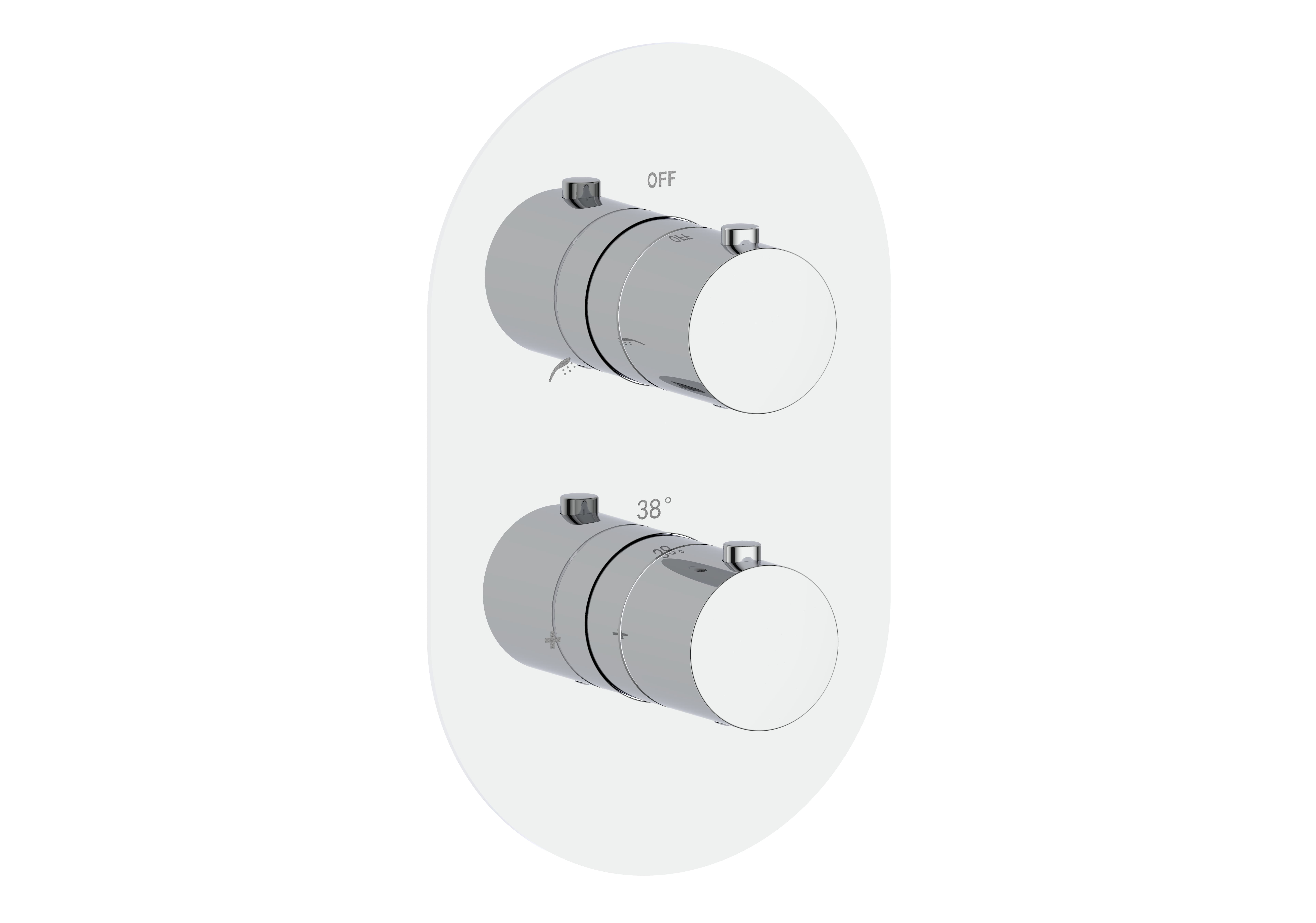 Built-In Thermostatic Bath-Shower Mixer (2 Outlet) - Chrome
