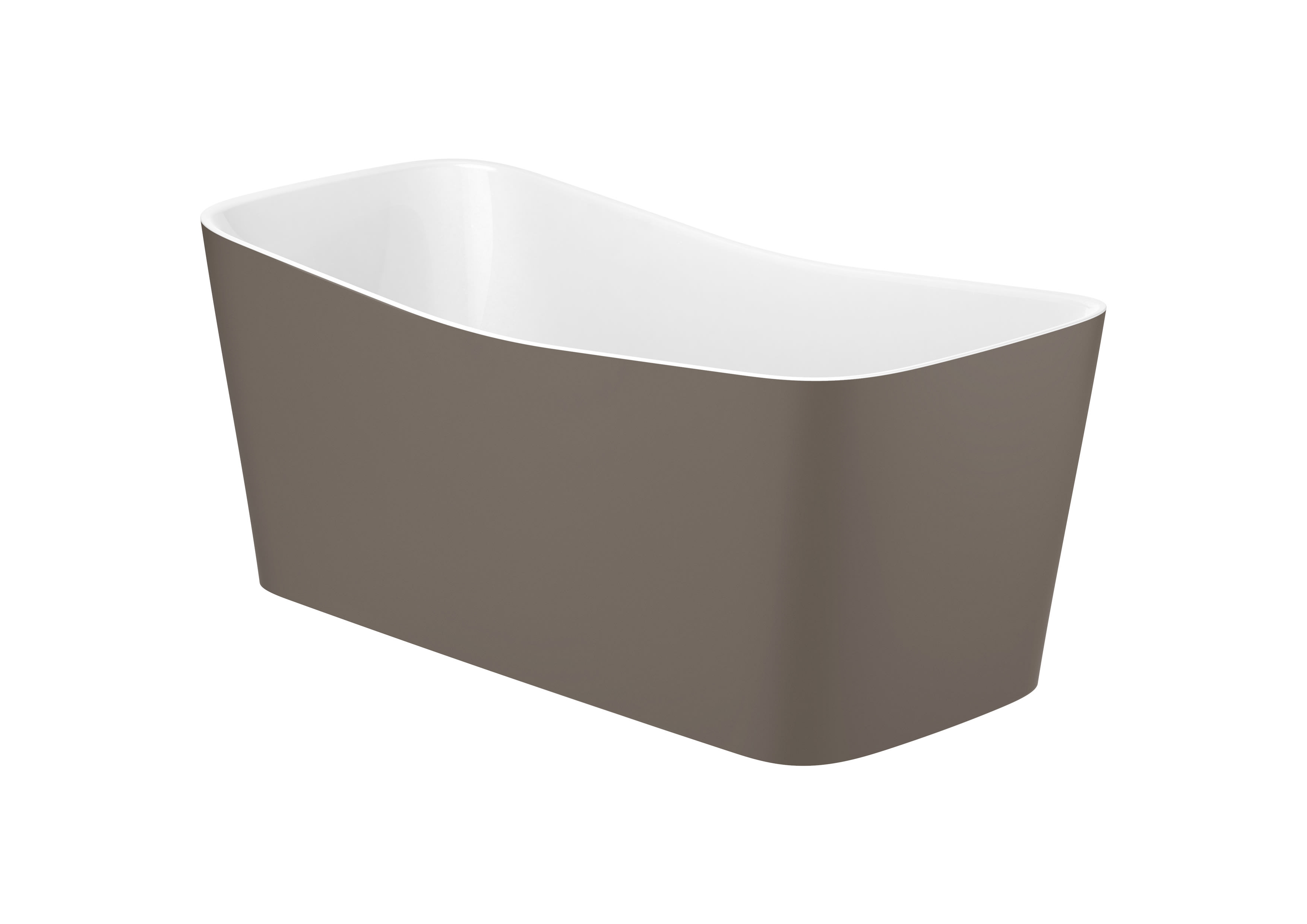 Rectangular Stonex® bath with waste - Coffee/White