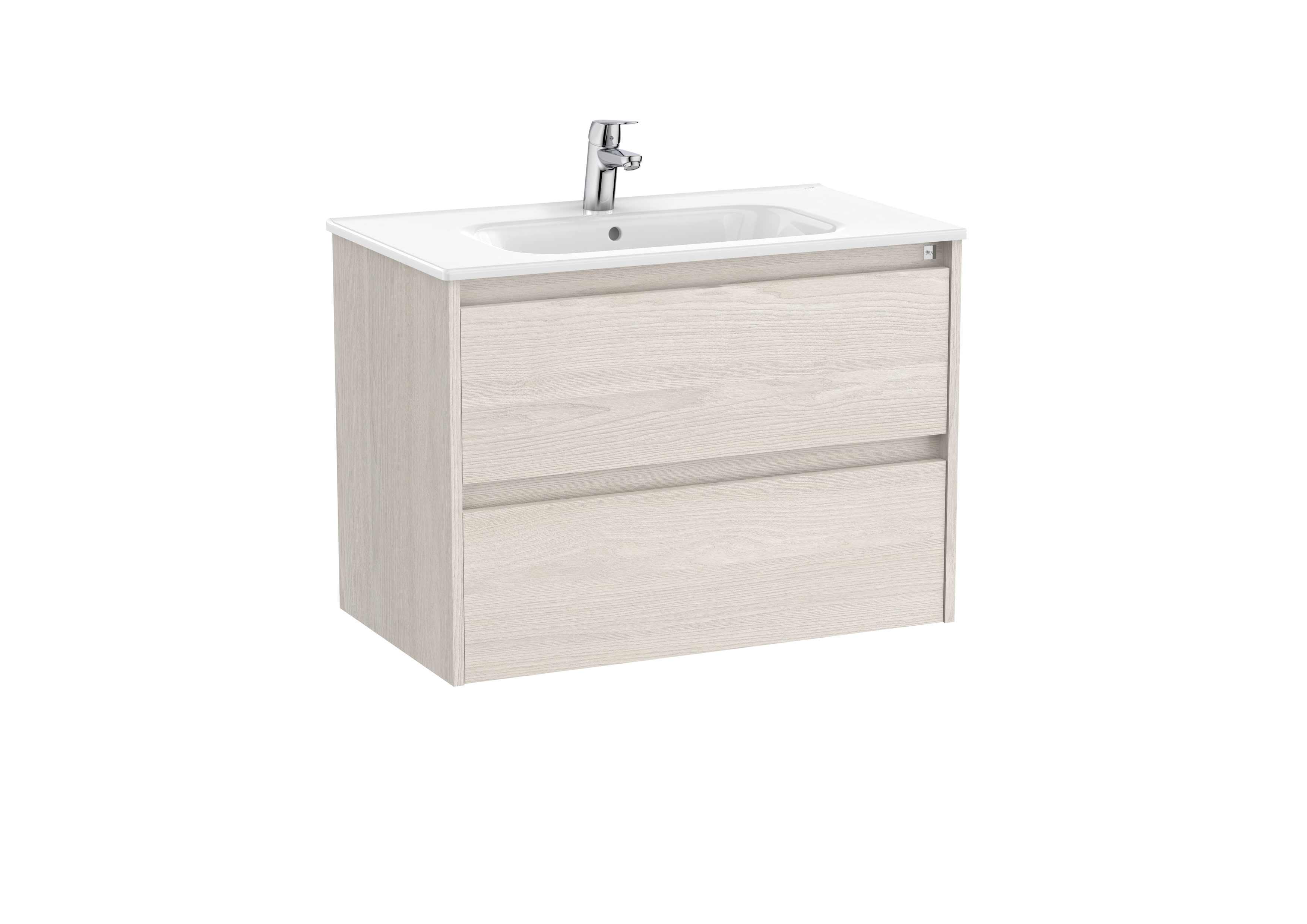 Unik (vanity unit with two drawers and basin) - Nordic Ash