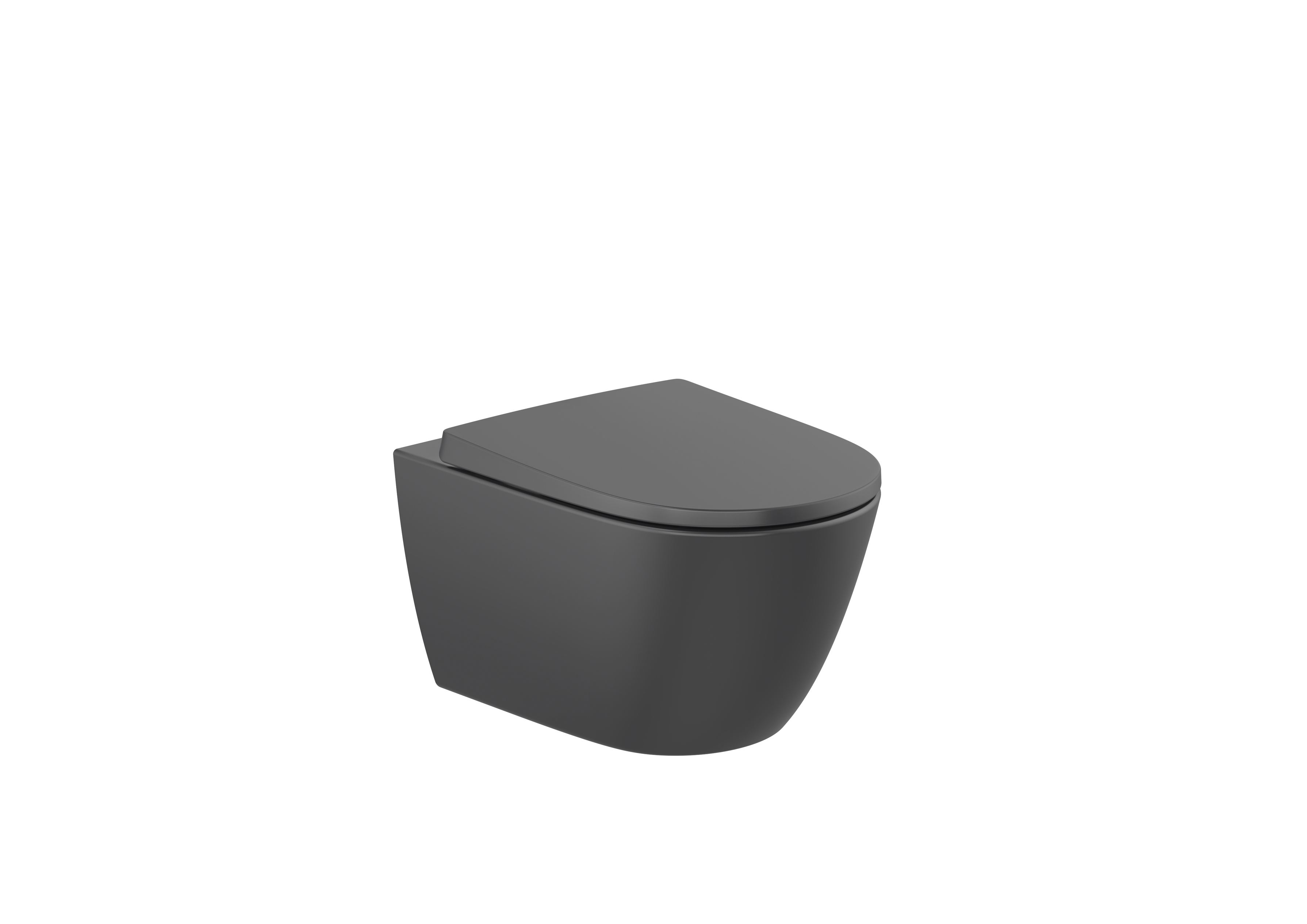 Vitreous china wall-hung Rimless toilet with horizontal outlet - Matt black