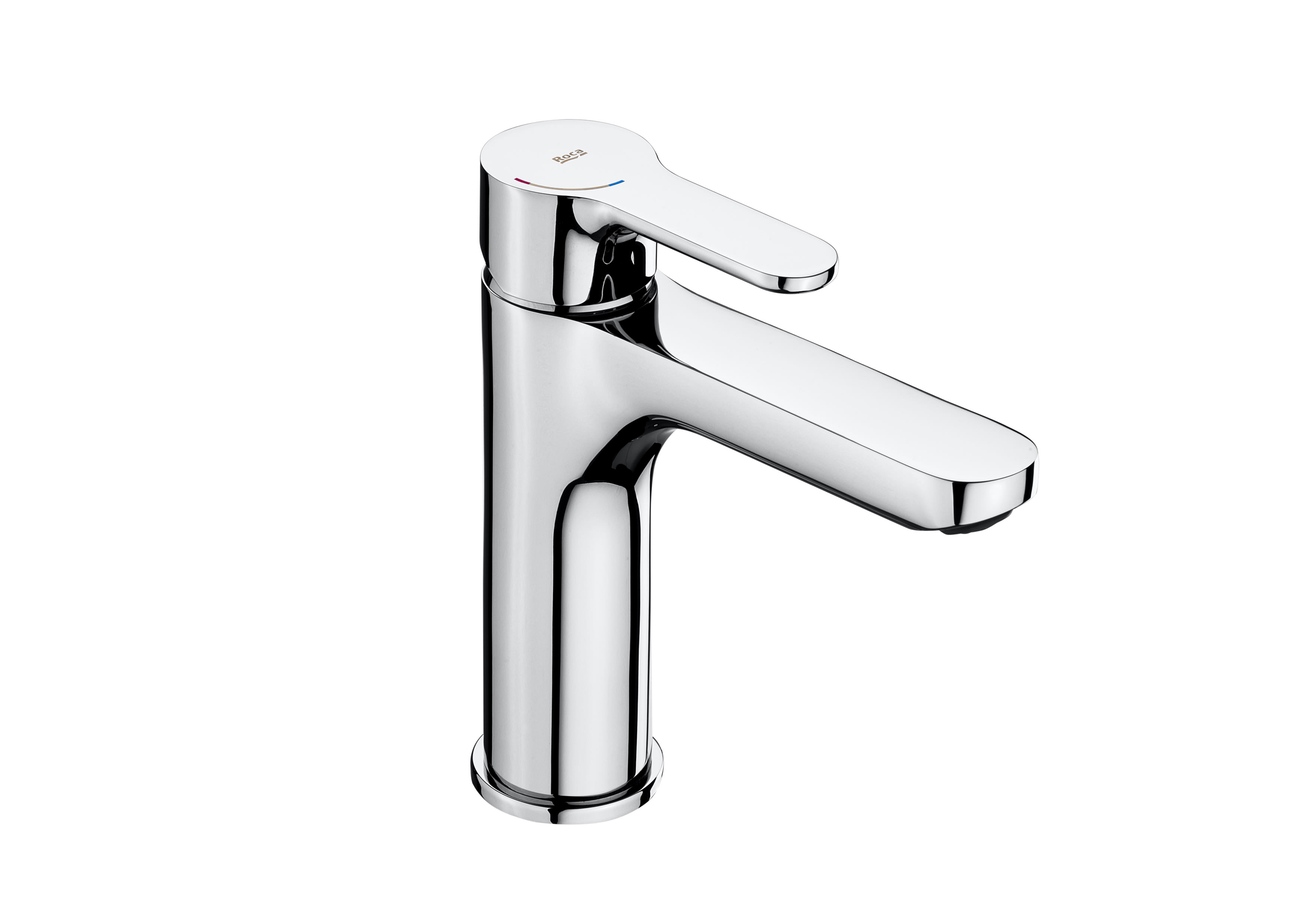Smooth body medium-neck basin mixer, Cold Start, XL handle