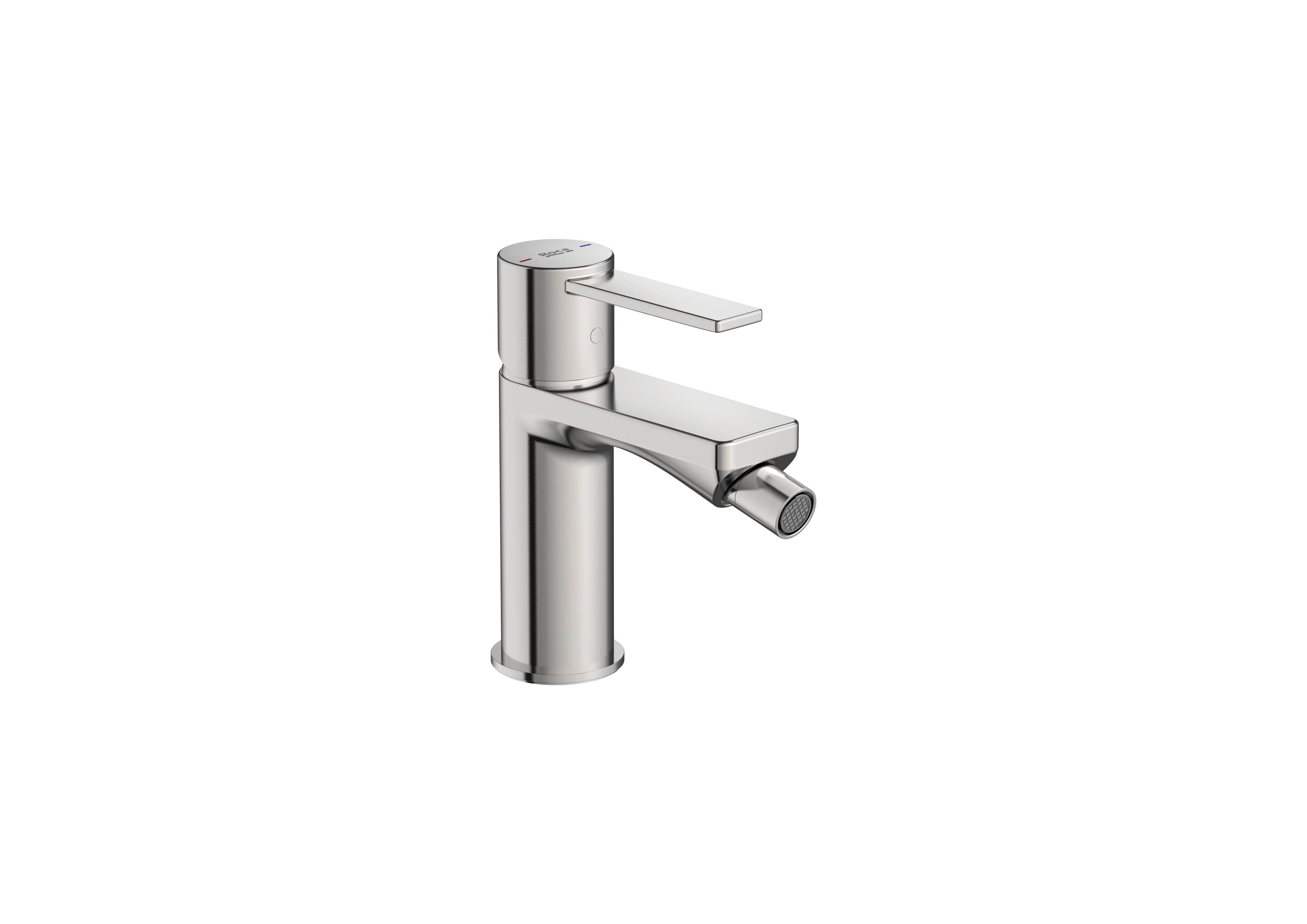 Bidet mixer with smooth body and flexible supply hoses - Stainless Steel Finish