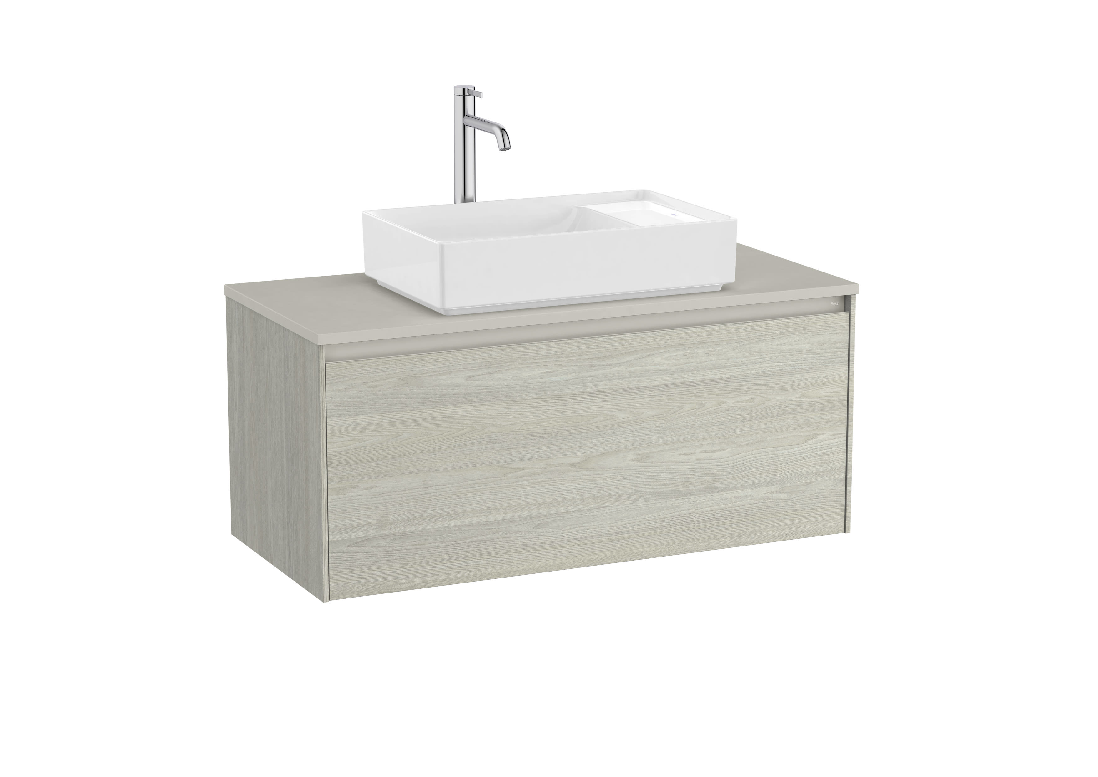 Base unit for over countertop basin with one drawer - Light Oak