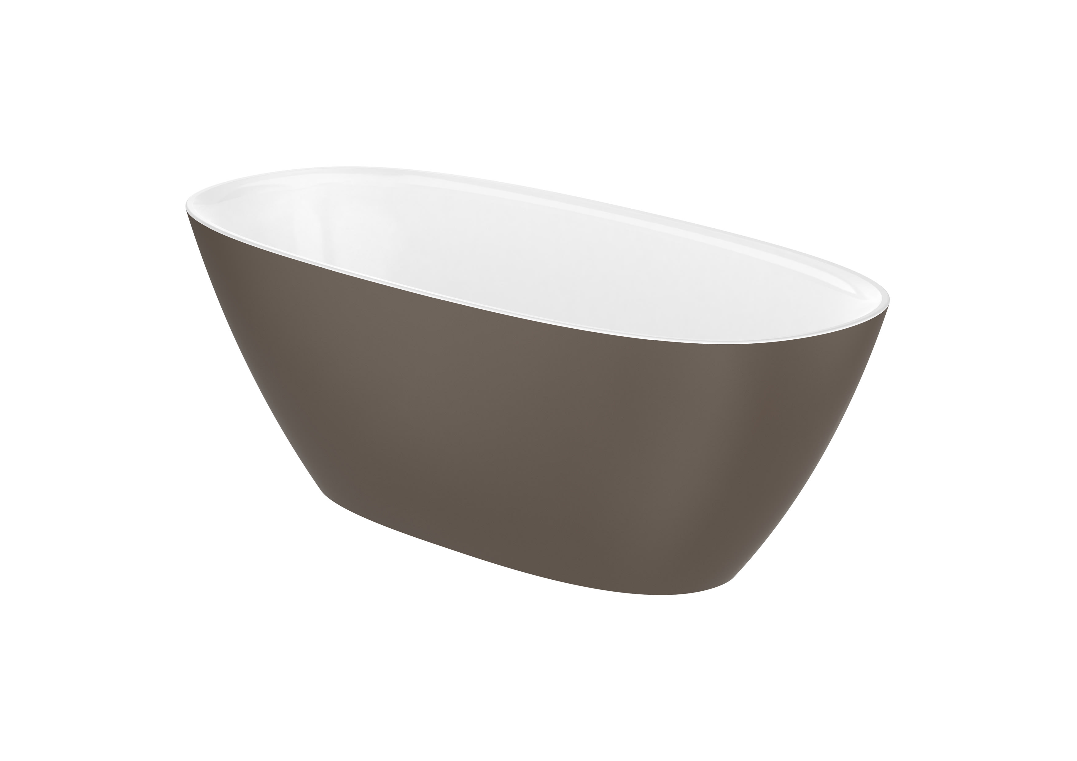 Stonex® oval bathtub with click-clack waste - Coffee/White
