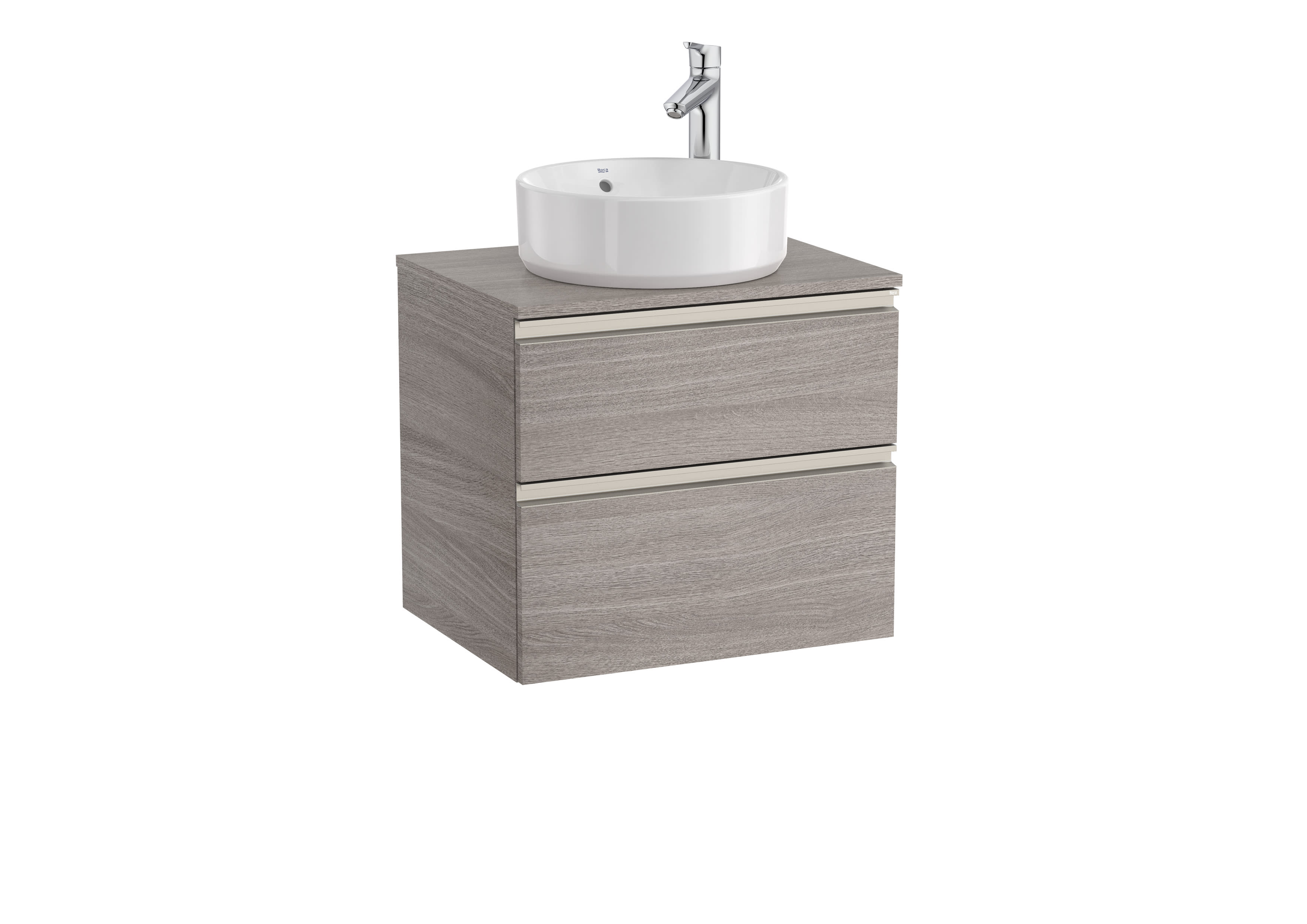 Base unit with two drawers for On Countertop basin - City oak