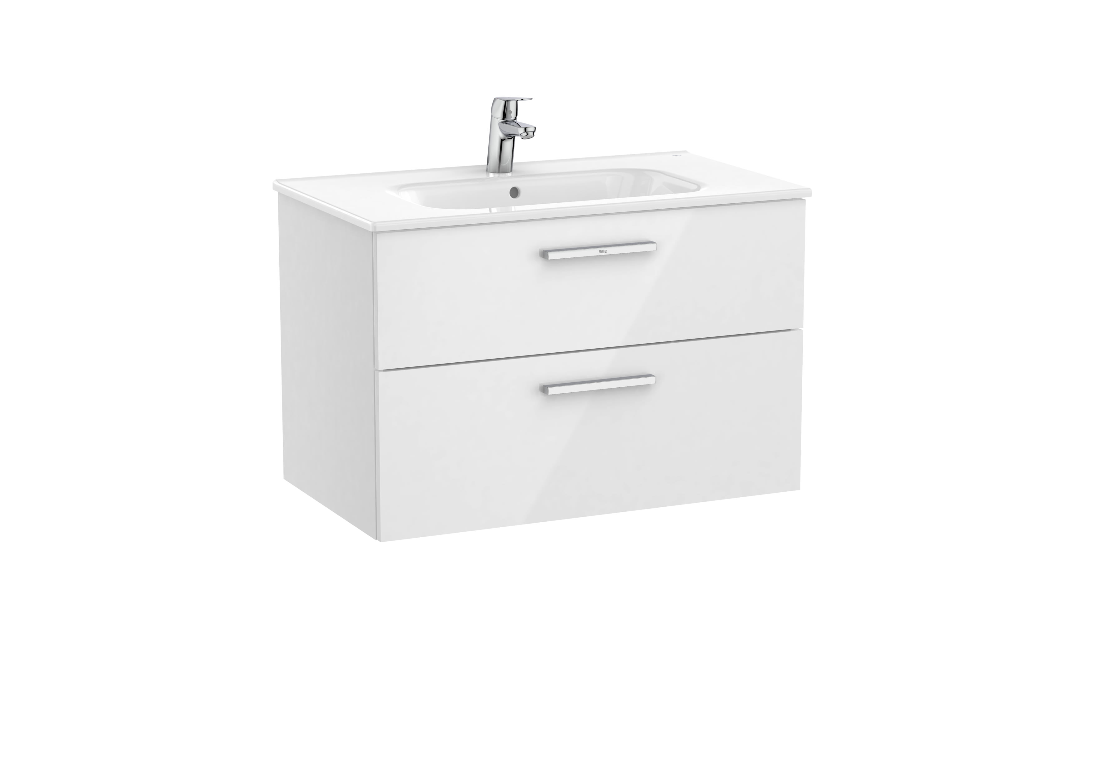 Vanity Unit with 2 drawers and basin - Glossy White