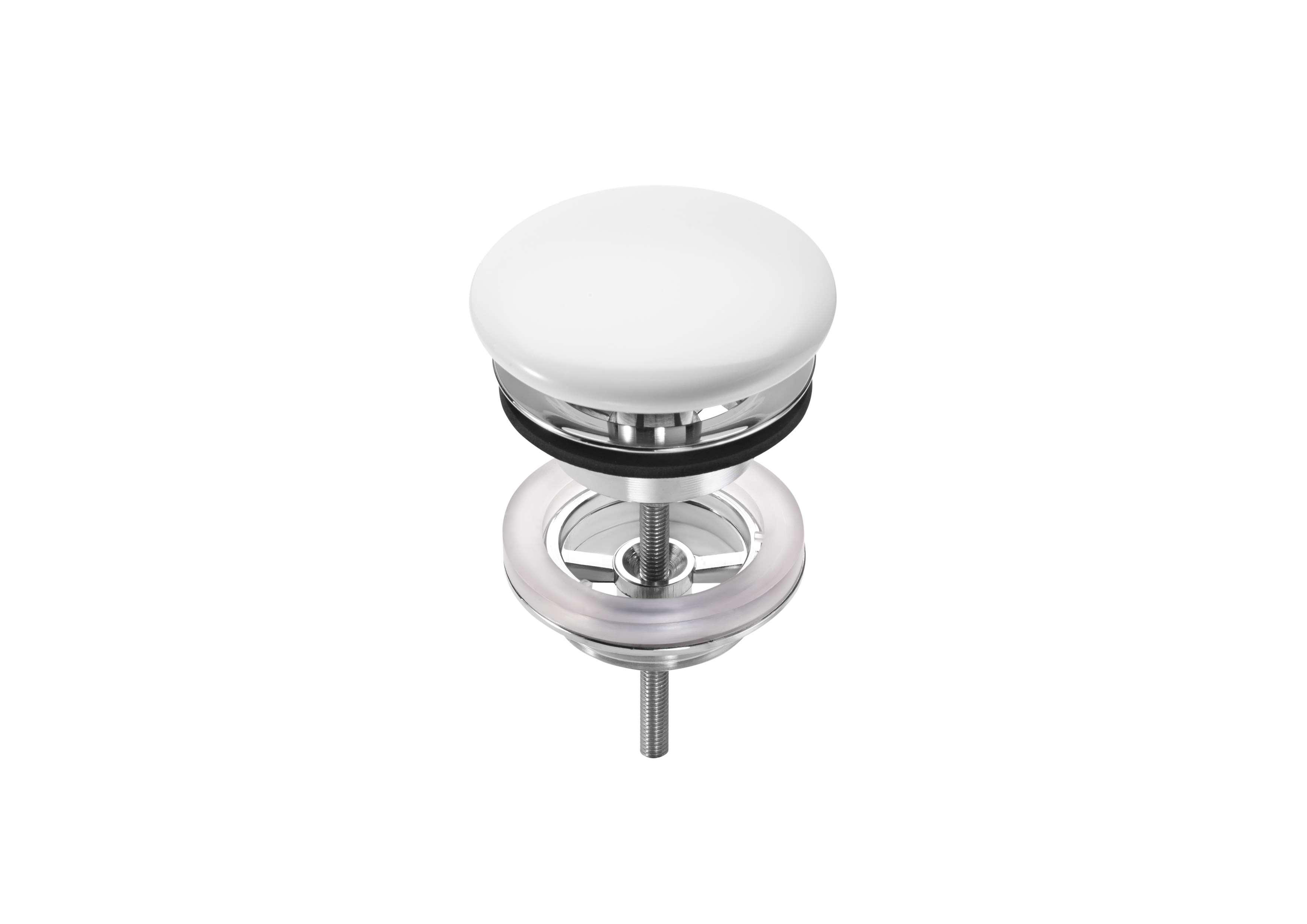 Waste for basin/bidet with Ø 72 mm fixed open ceramic plug. 1 1/4"