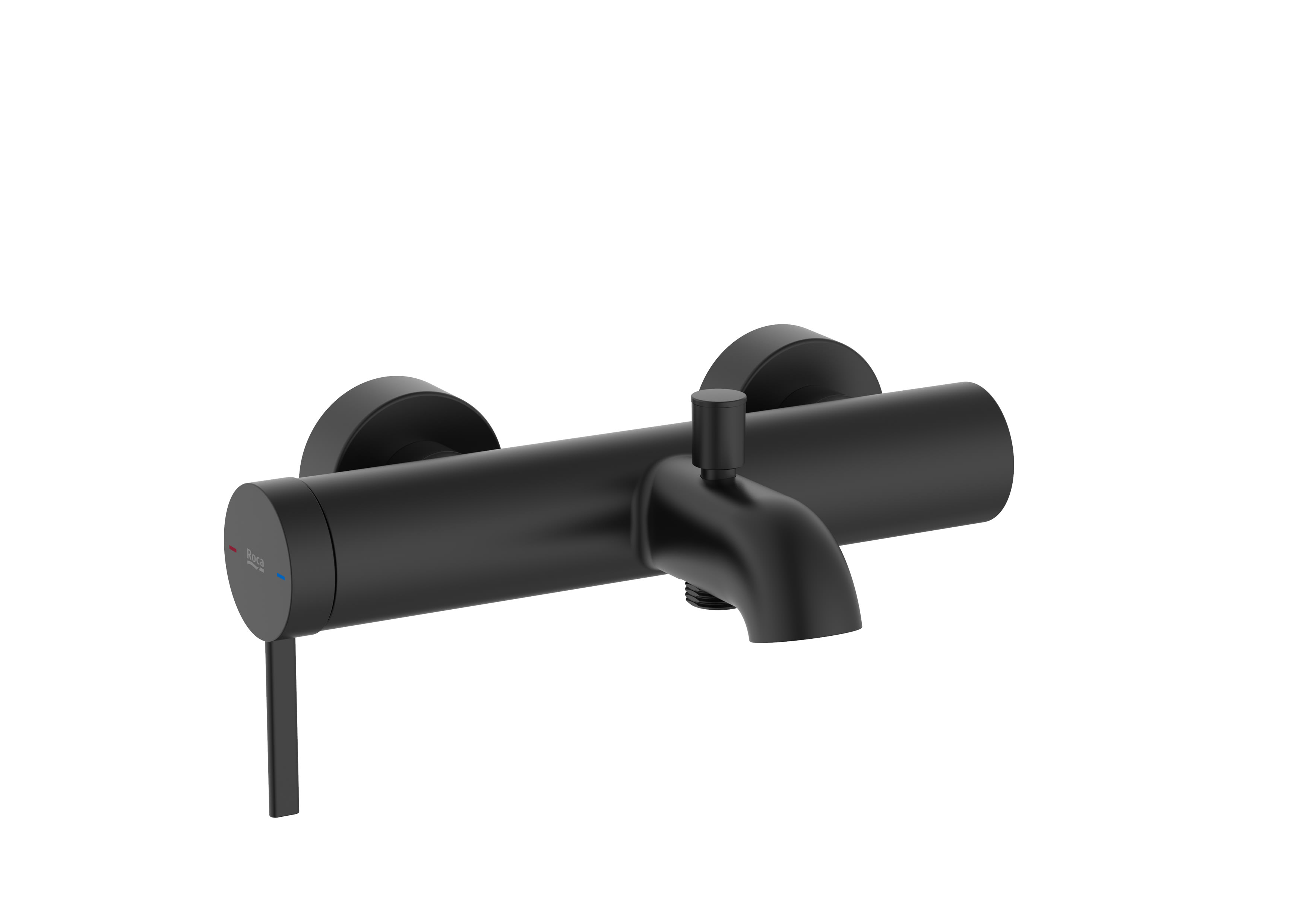 Wall-mounted bath-shower mixer with automatic diverter - Matt Black