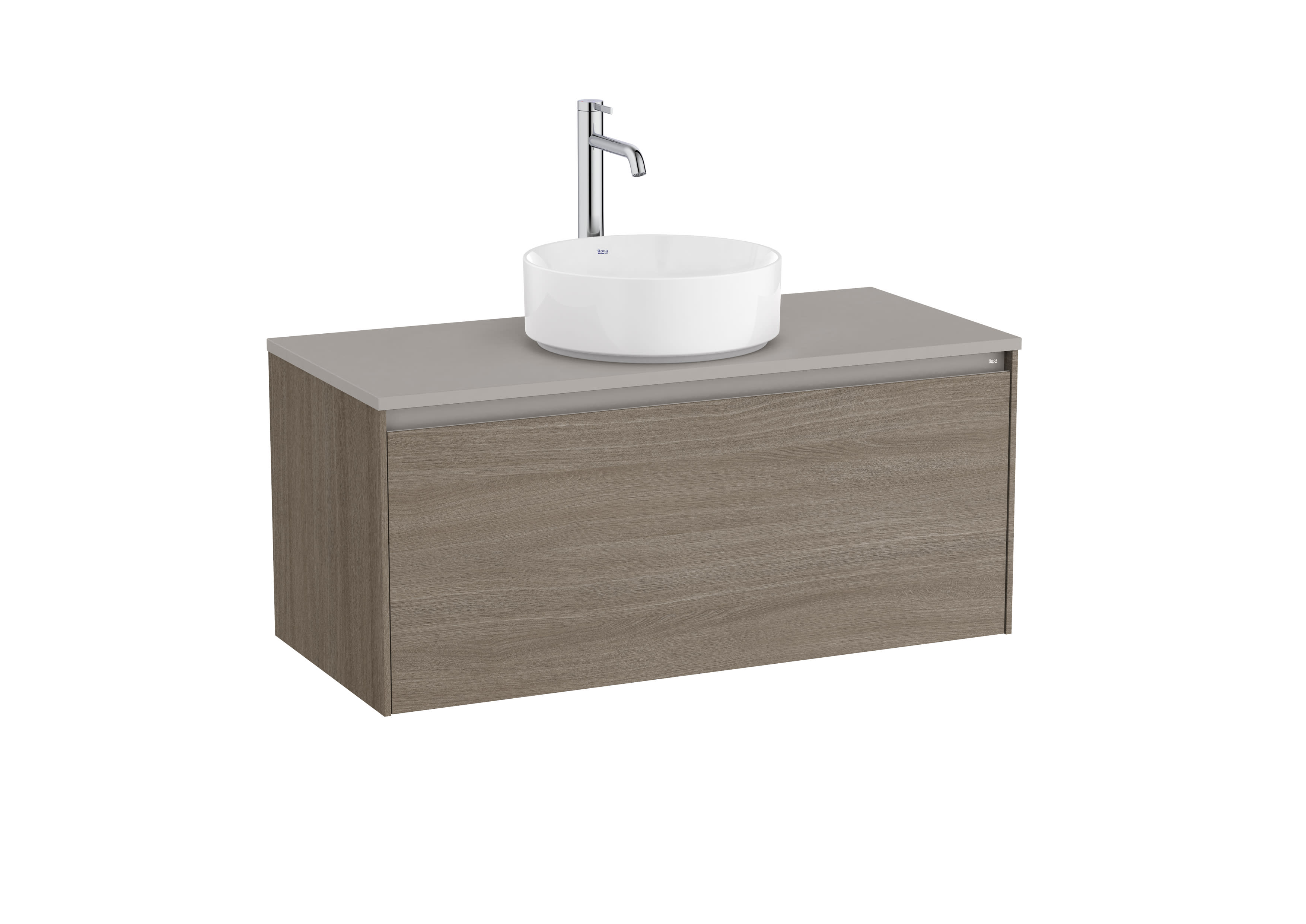 Base unit for over countertop basin with one drawer - Dark Elm