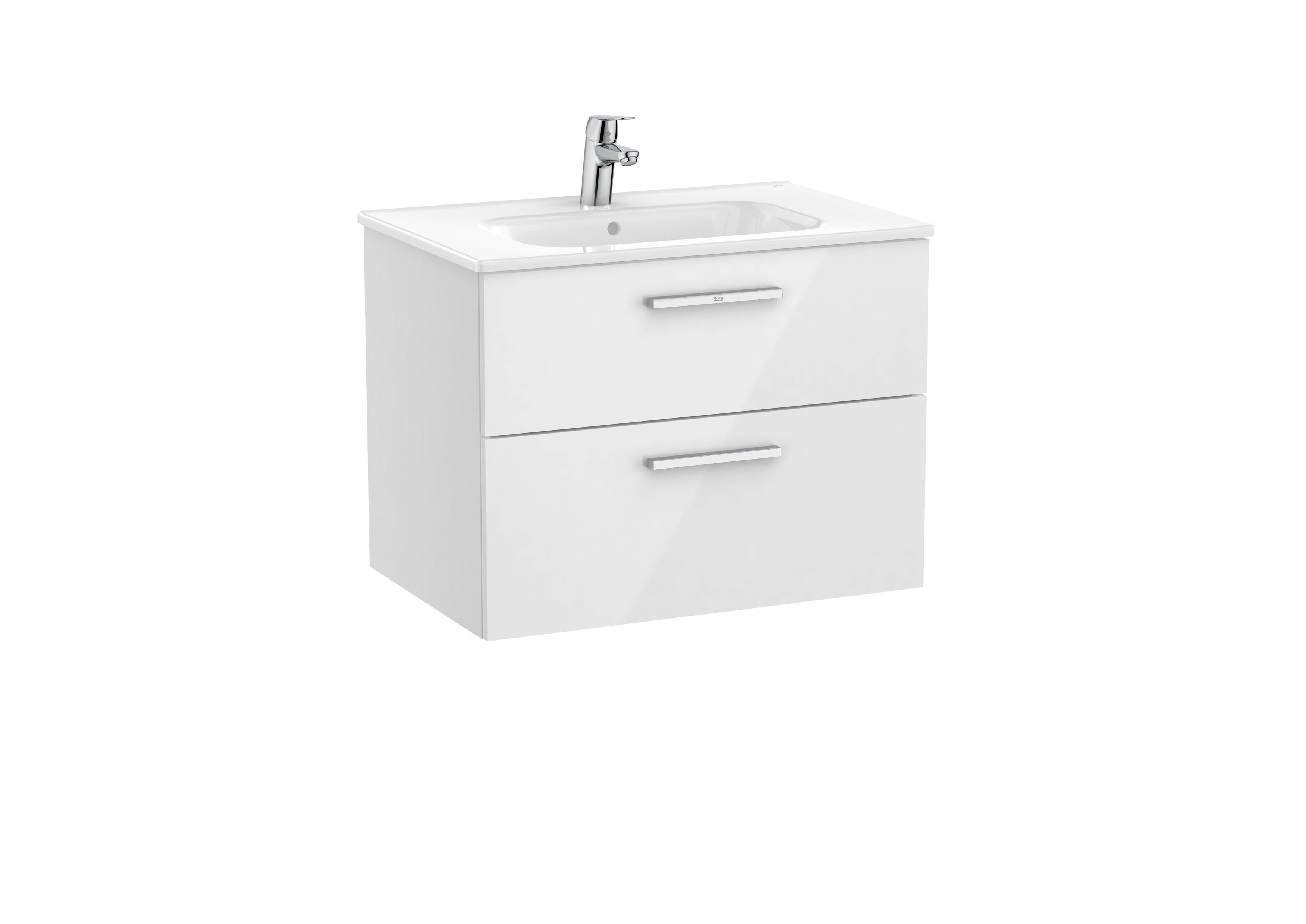 Vanity Unit with 2 drawers and basin - Glossy White
