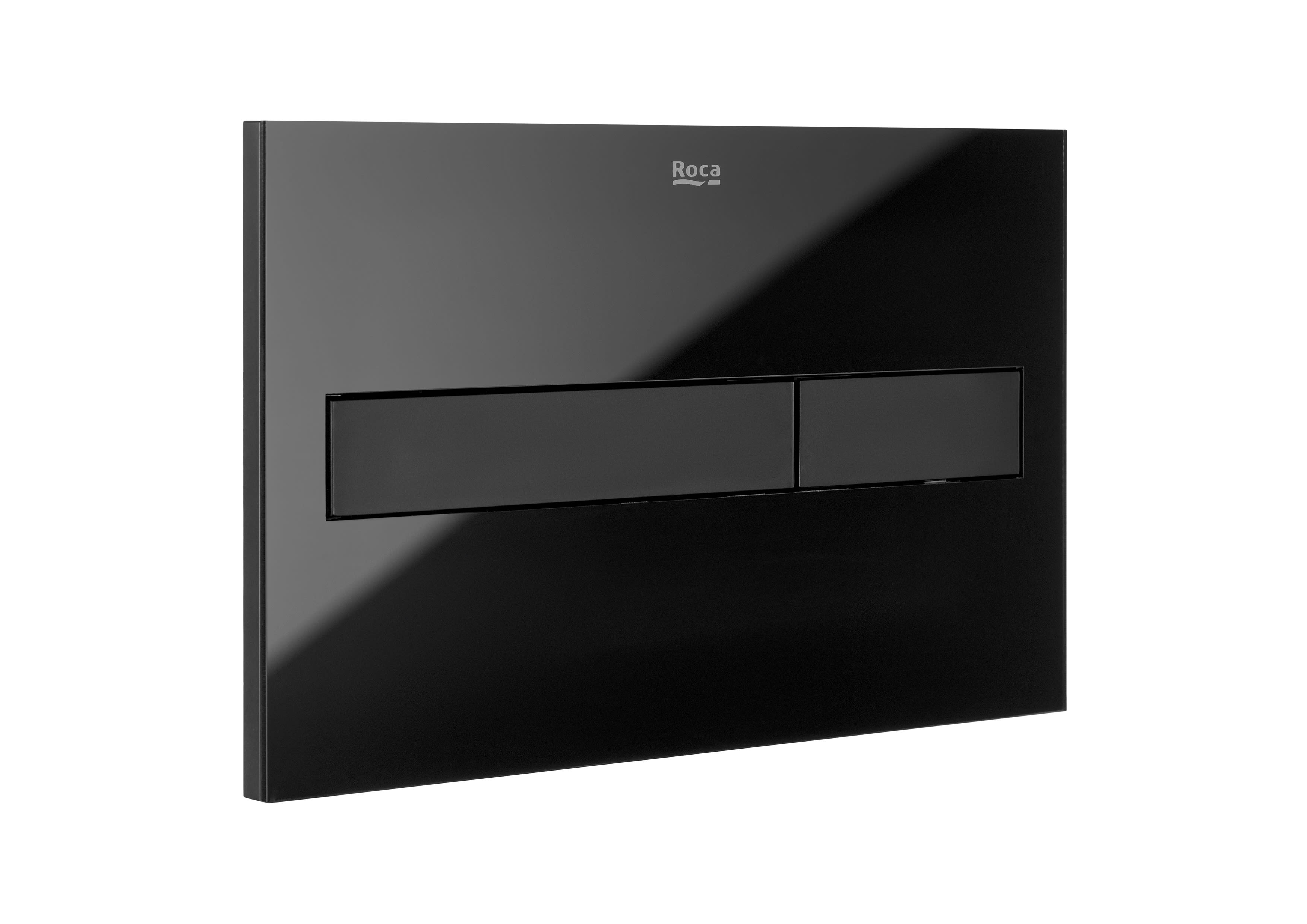 PL7 (DUPLO ONE) - Dual flush operating plate for concealed cistern (Glass finish) - Black with glass