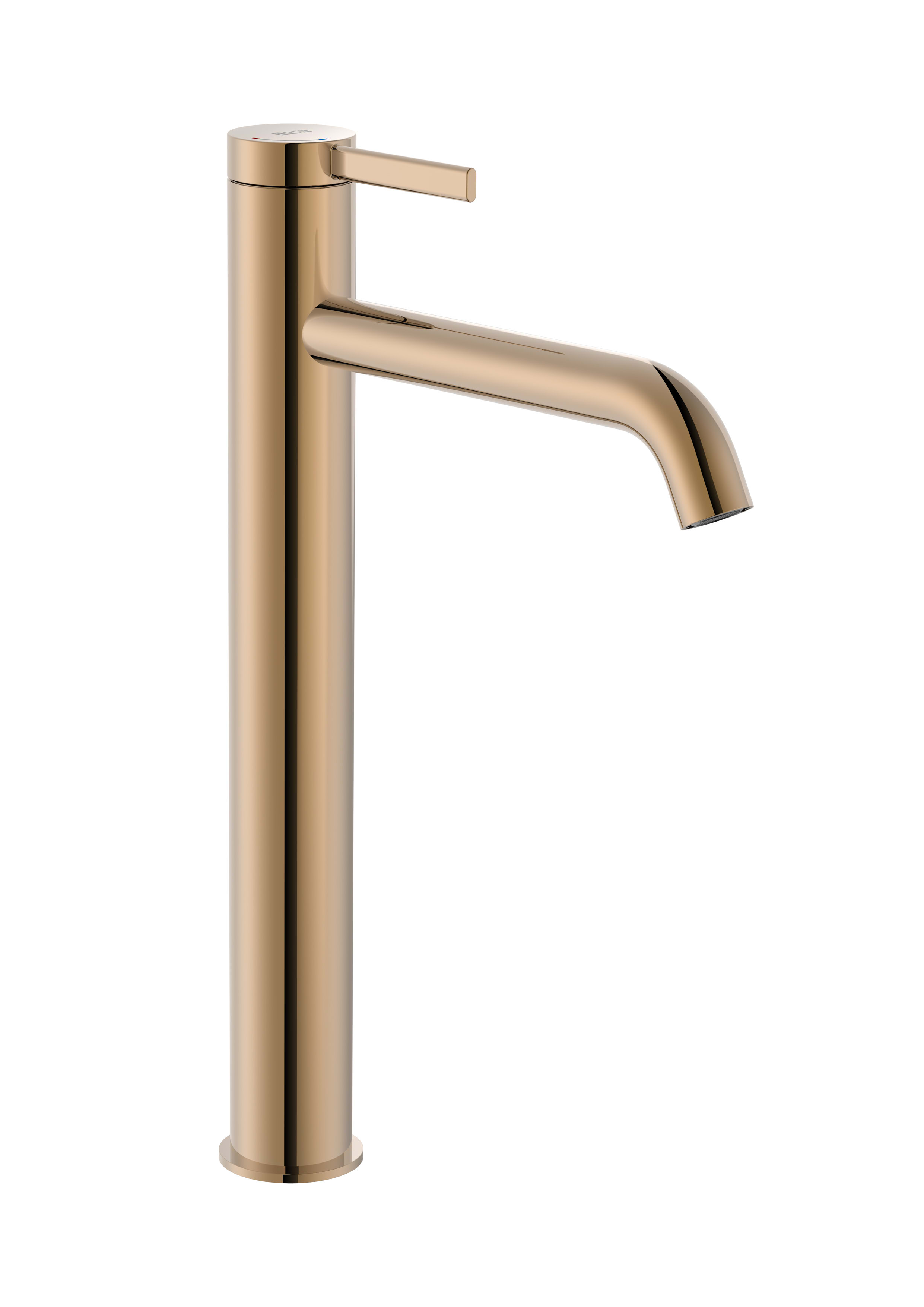 Basin mixer extended height smooth body with click clack waste
