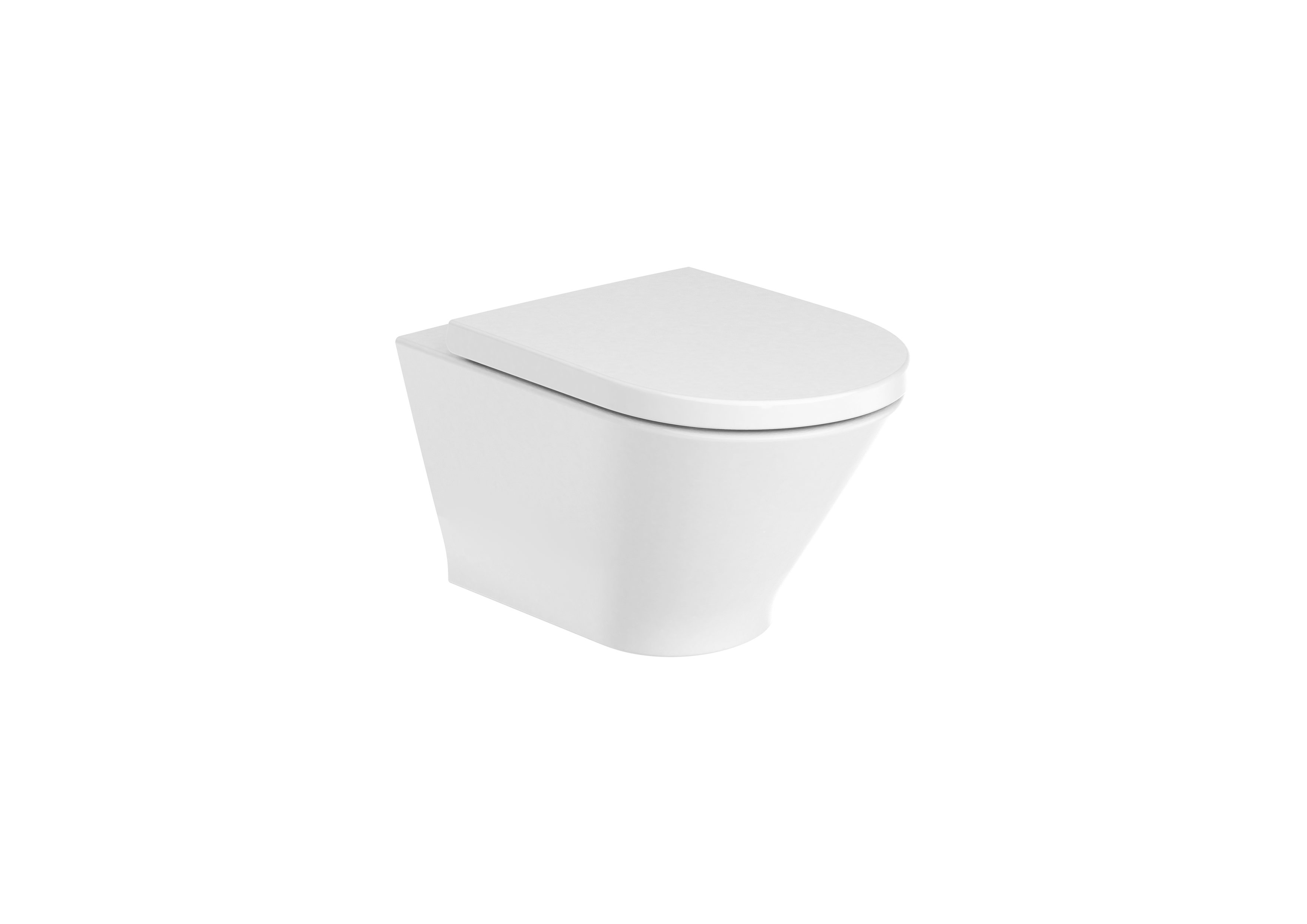 ROUND - Vitreous china Rimless wall-hung WC with horizontal outlet