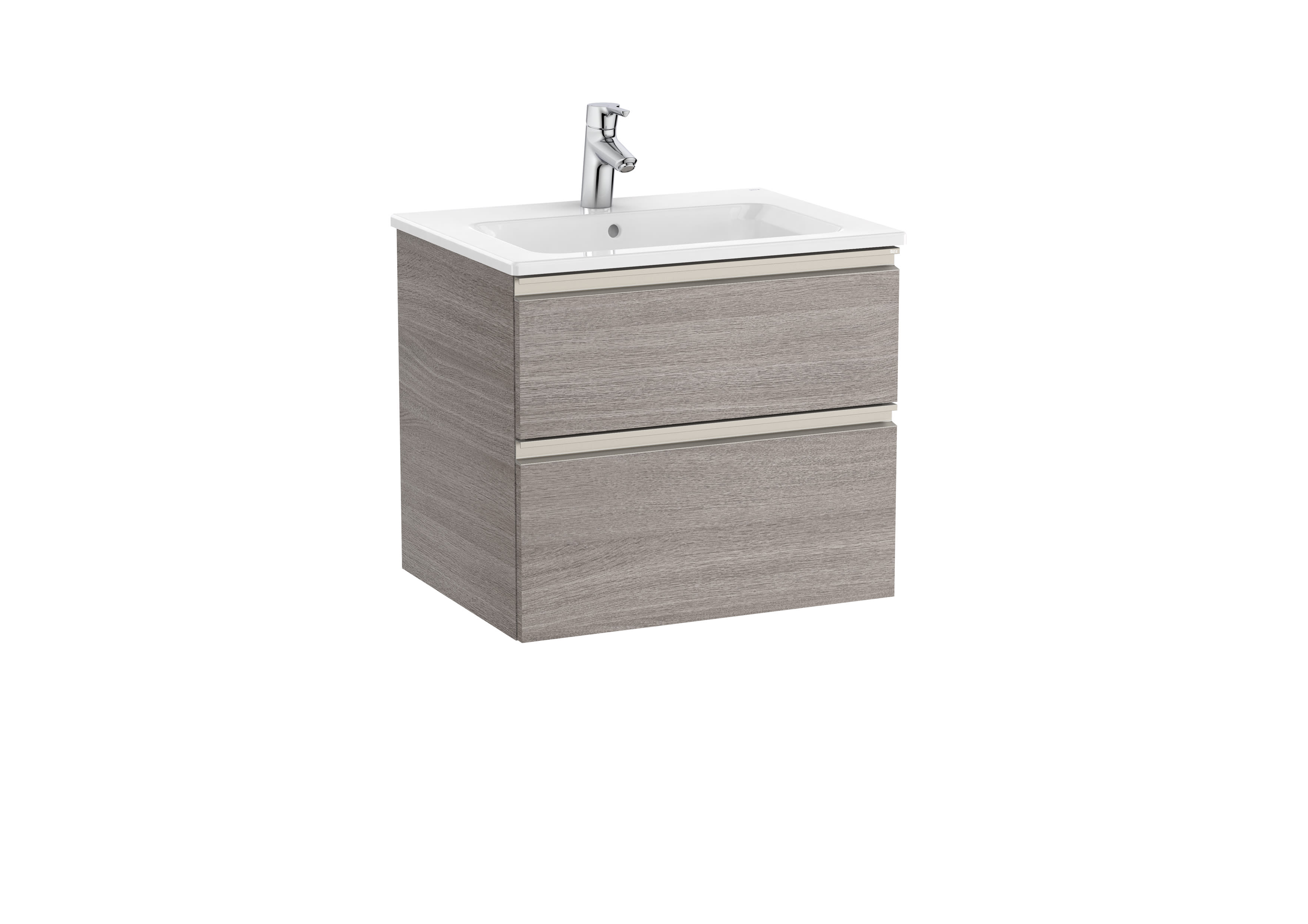 Vanity unit with 2 drawers and basin - City oak