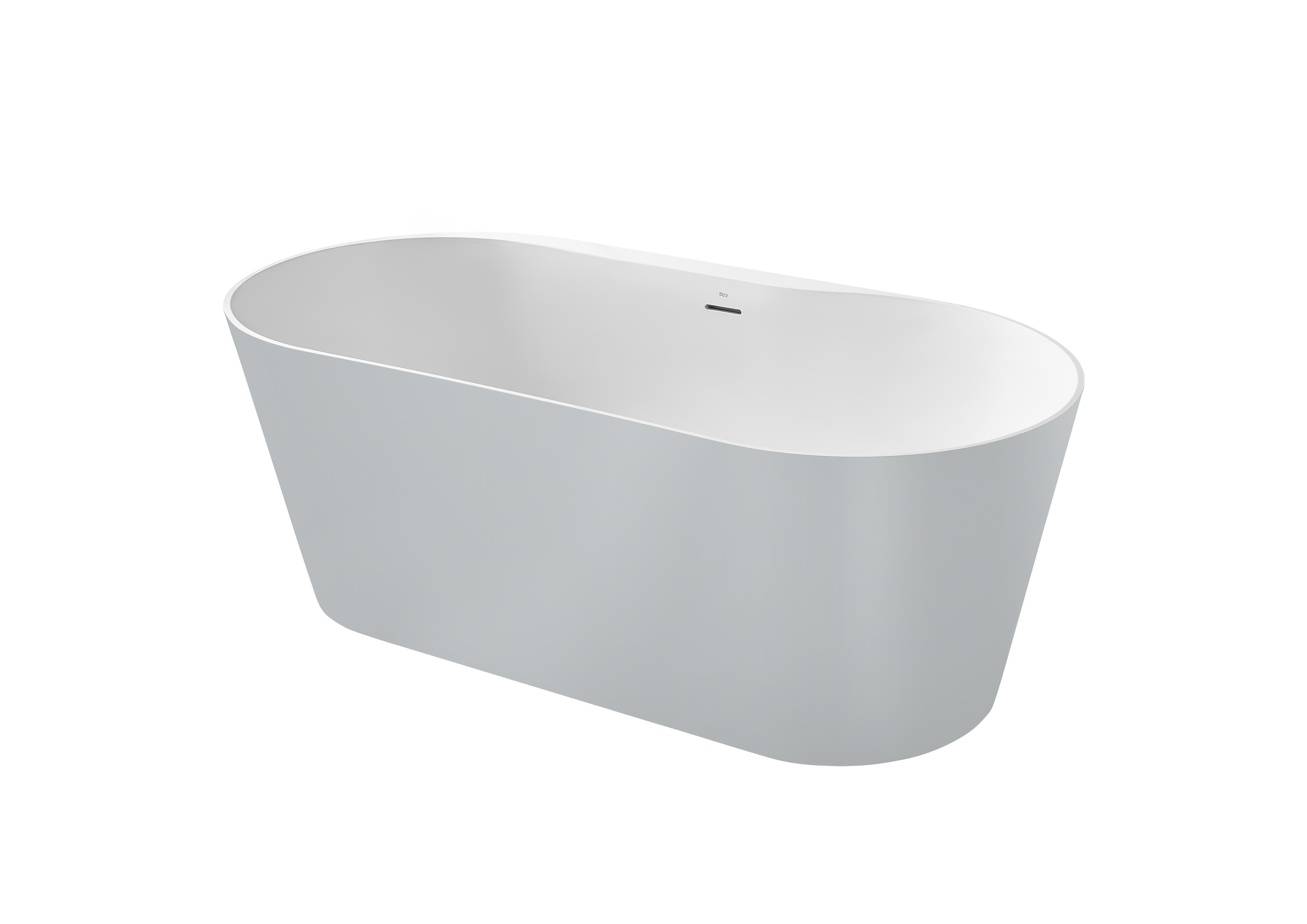 Stonex® oval bathtub with drain - Pearl/White