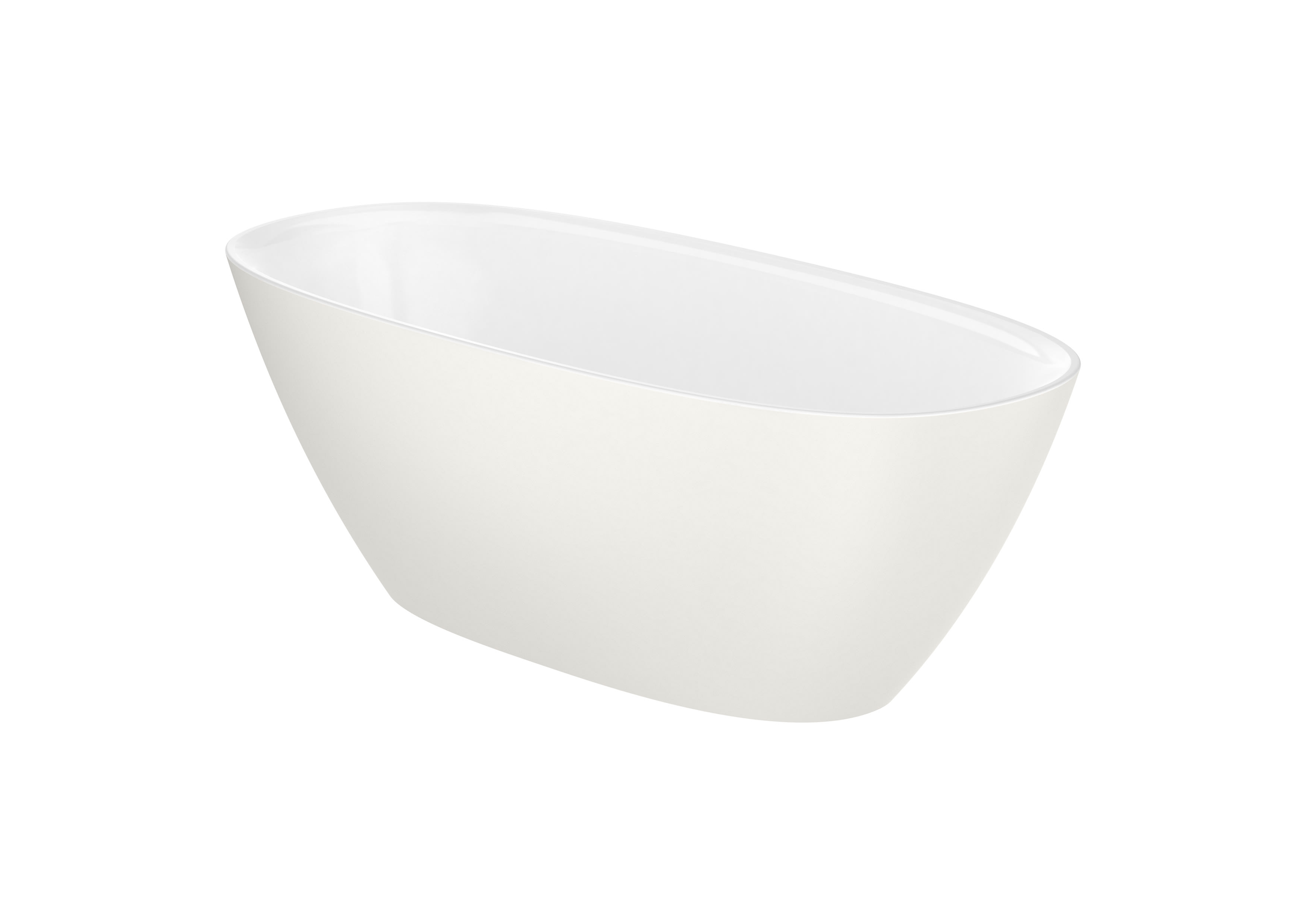 Stonex® oval bathtub with click-clack waste - Beige/White