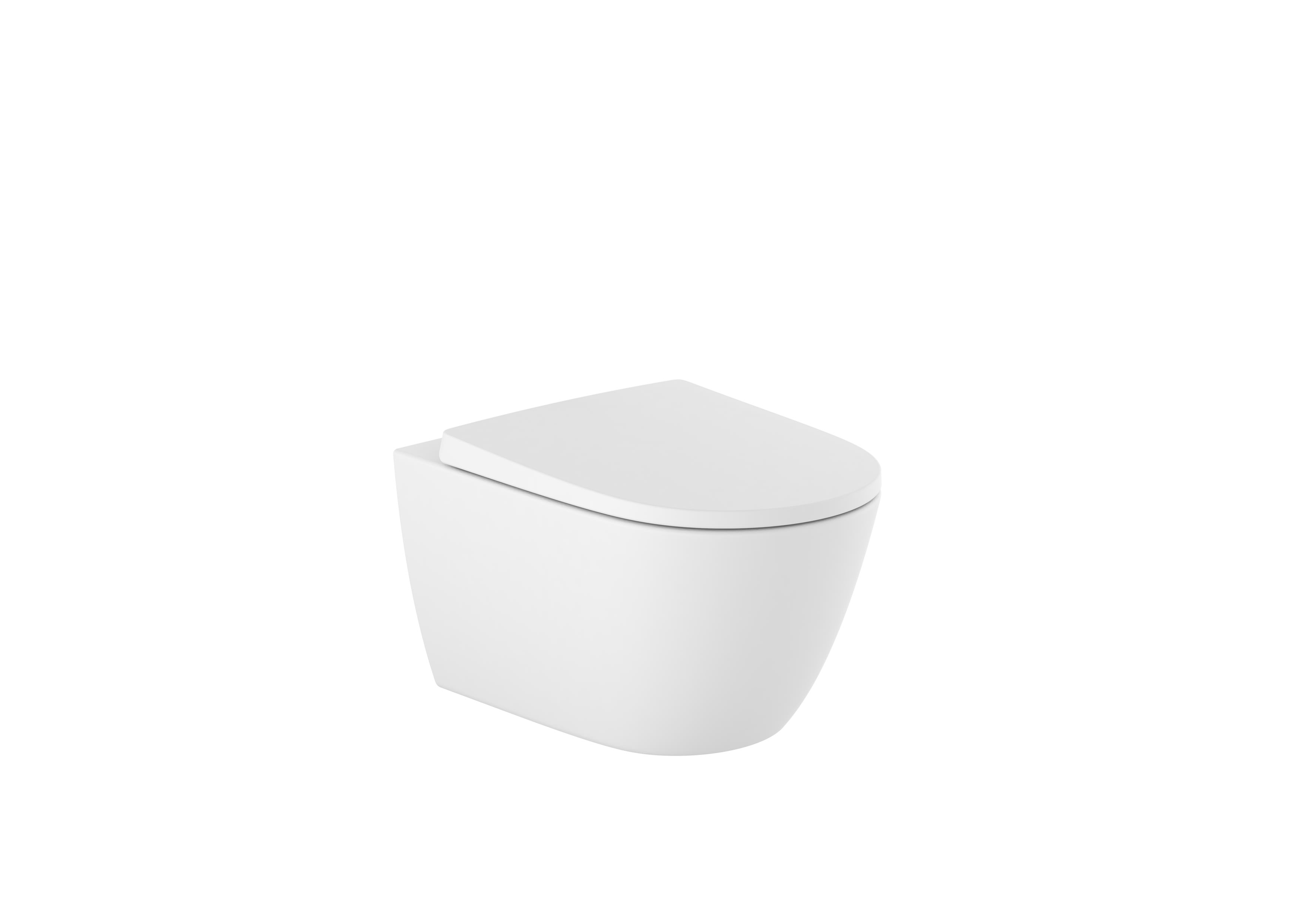 Vitreous china wall-hung Rimless toilet with horizontal outlet - Matt White