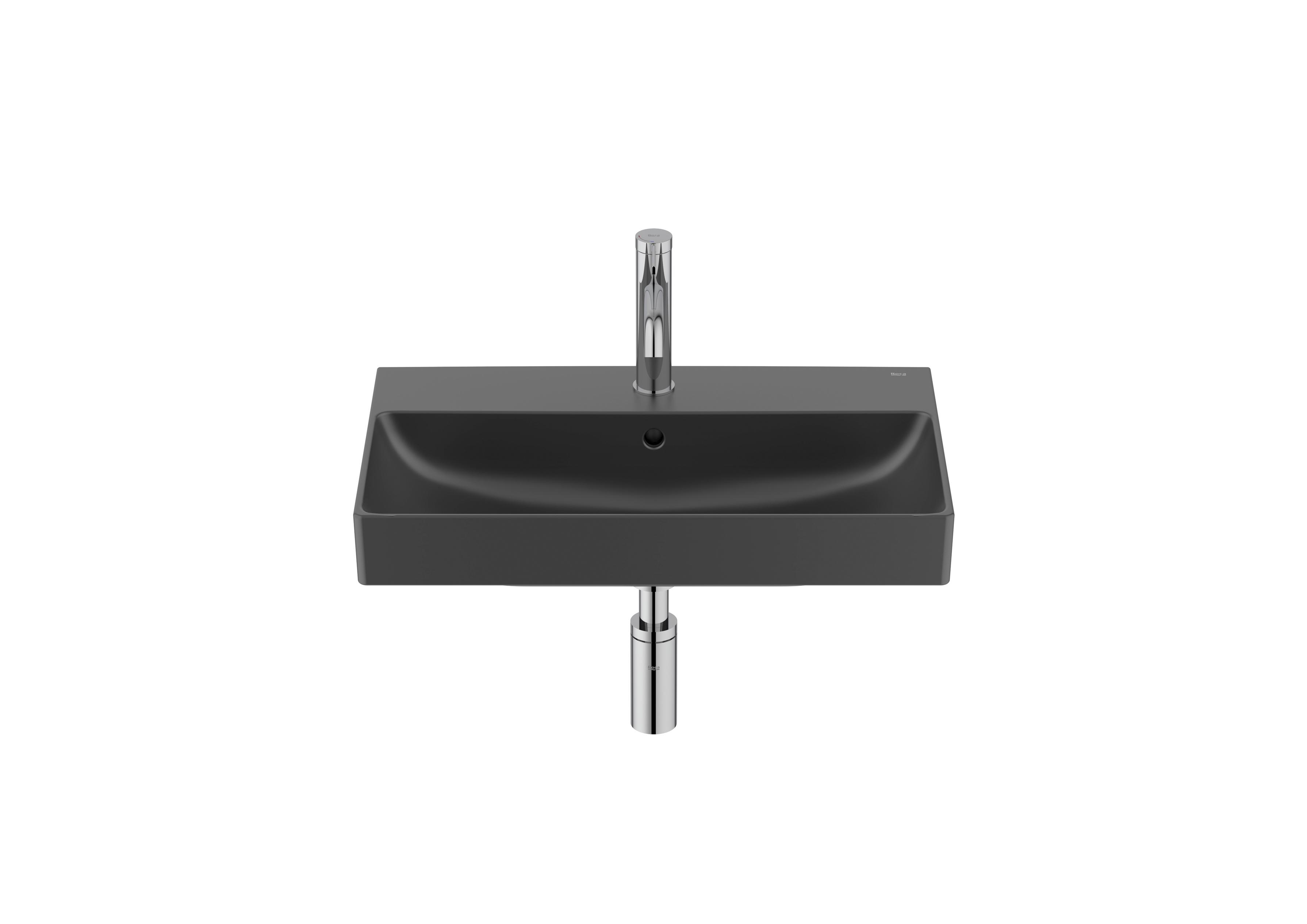 Wall-hung Fineceramic® basin - Matt black