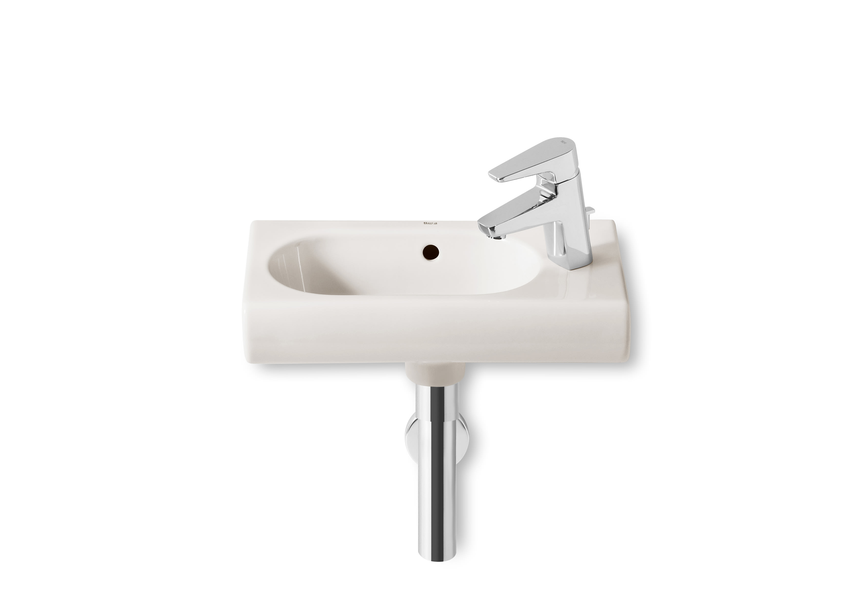 Compact wall-hung vitreous china basin