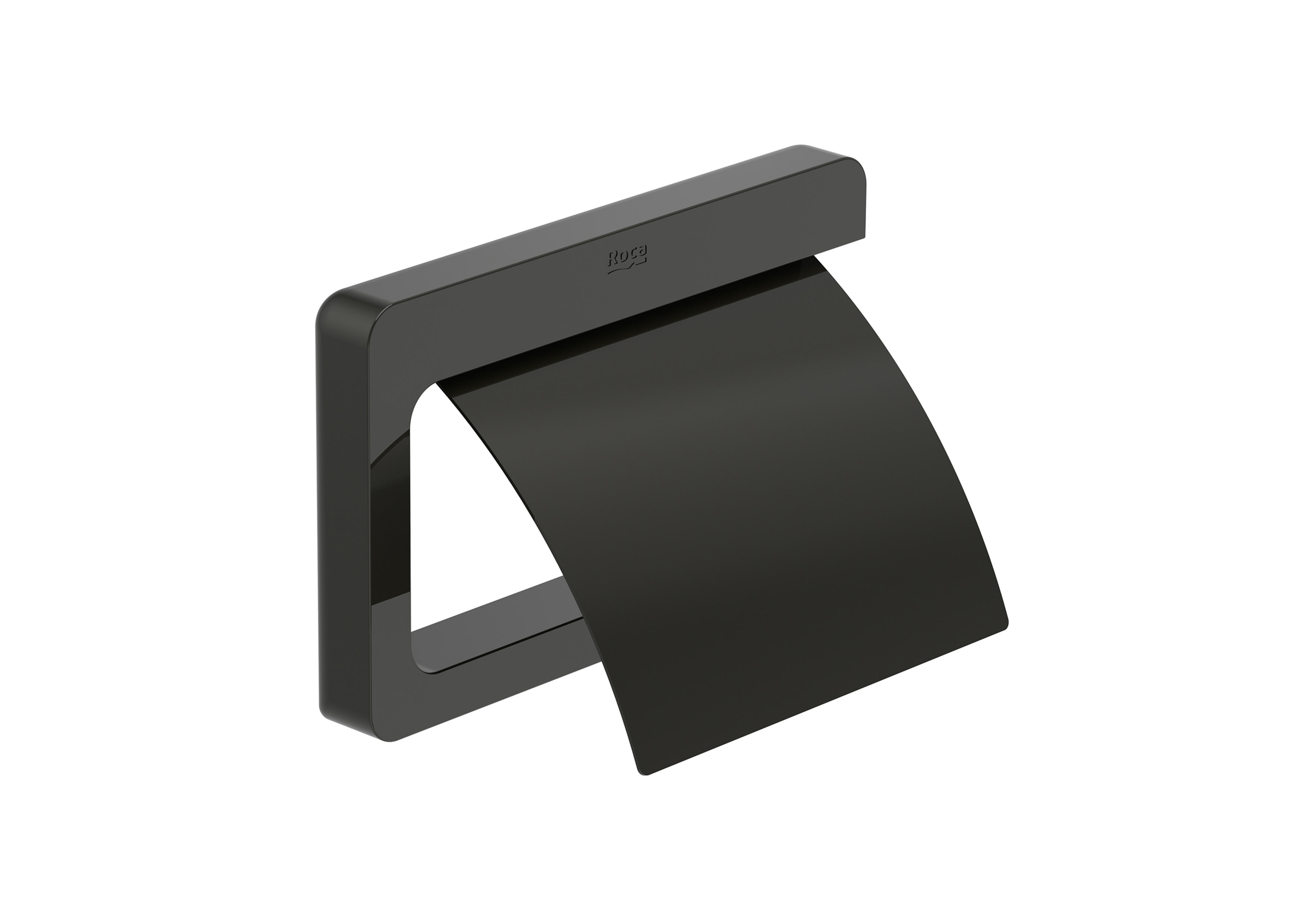 Toilet roll holder with cover - Titanium black