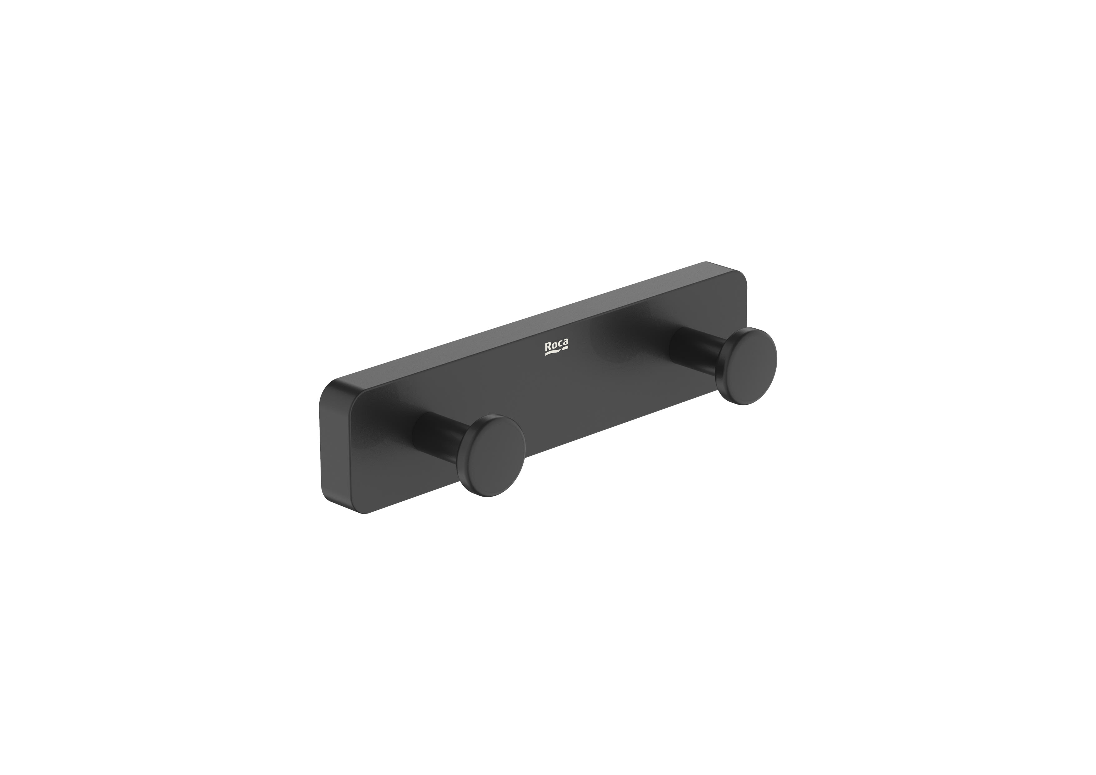 Double robe hook (installation with screws or adhesive) - Matt Black