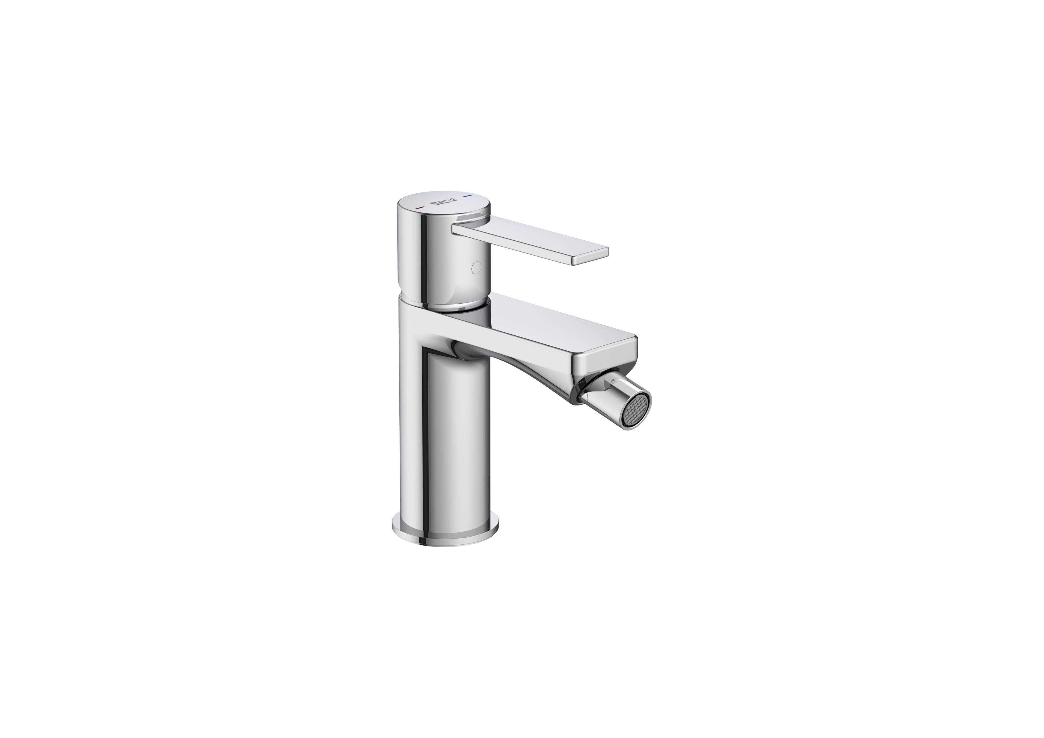 Bidet mixer with smooth body and flexible supply hoses - Chrome