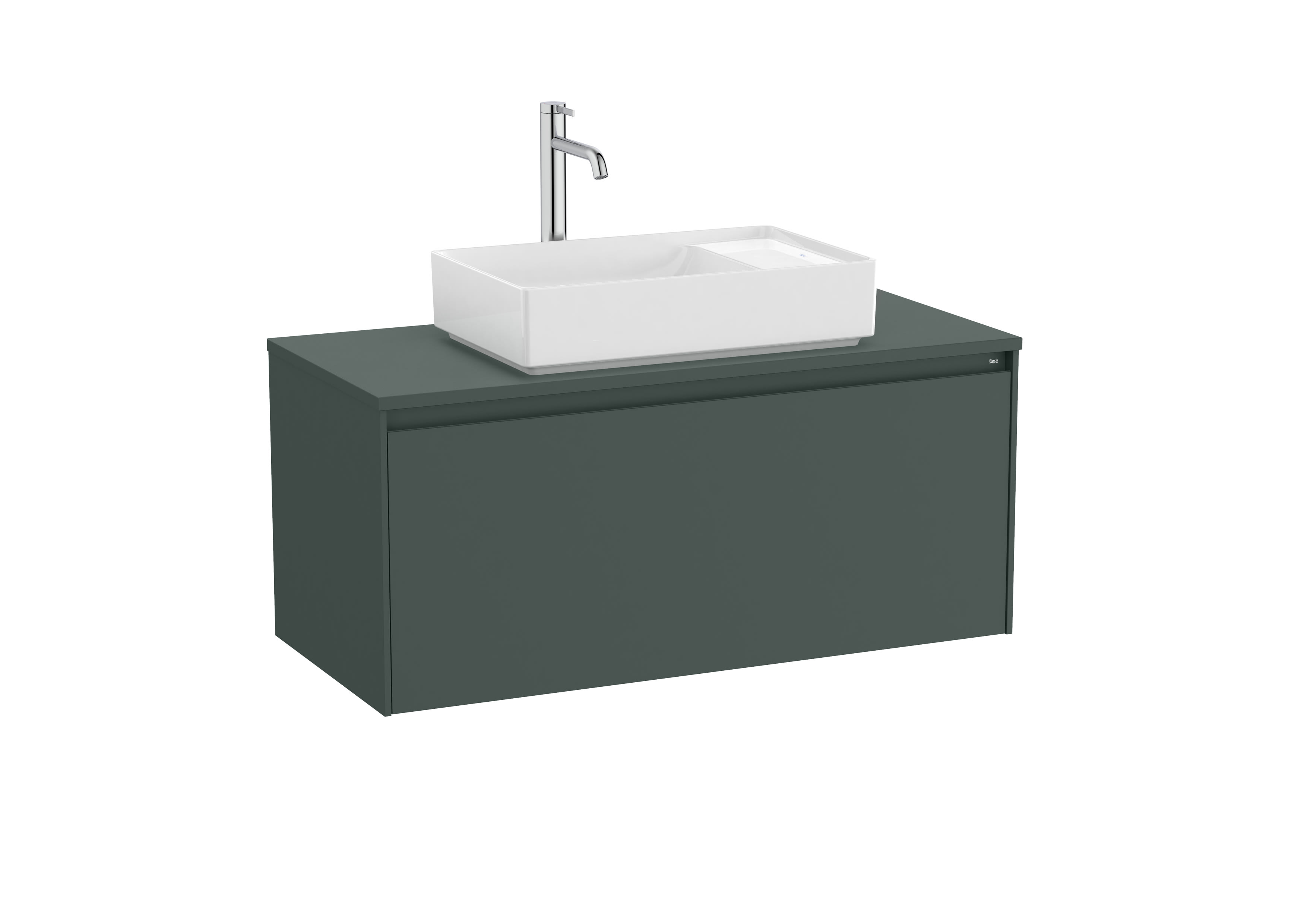 Base unit for over countertop basin with one drawer - Matt Green