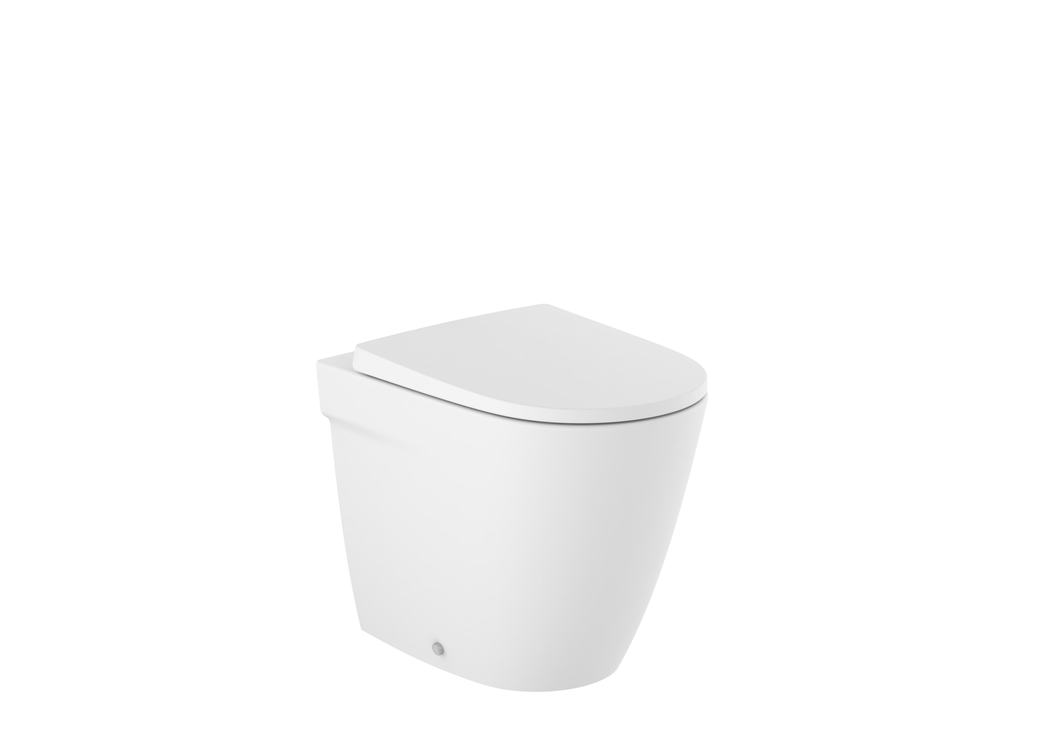 Vitreous china back to wall close-coupled WC with dual outlet - Matt White