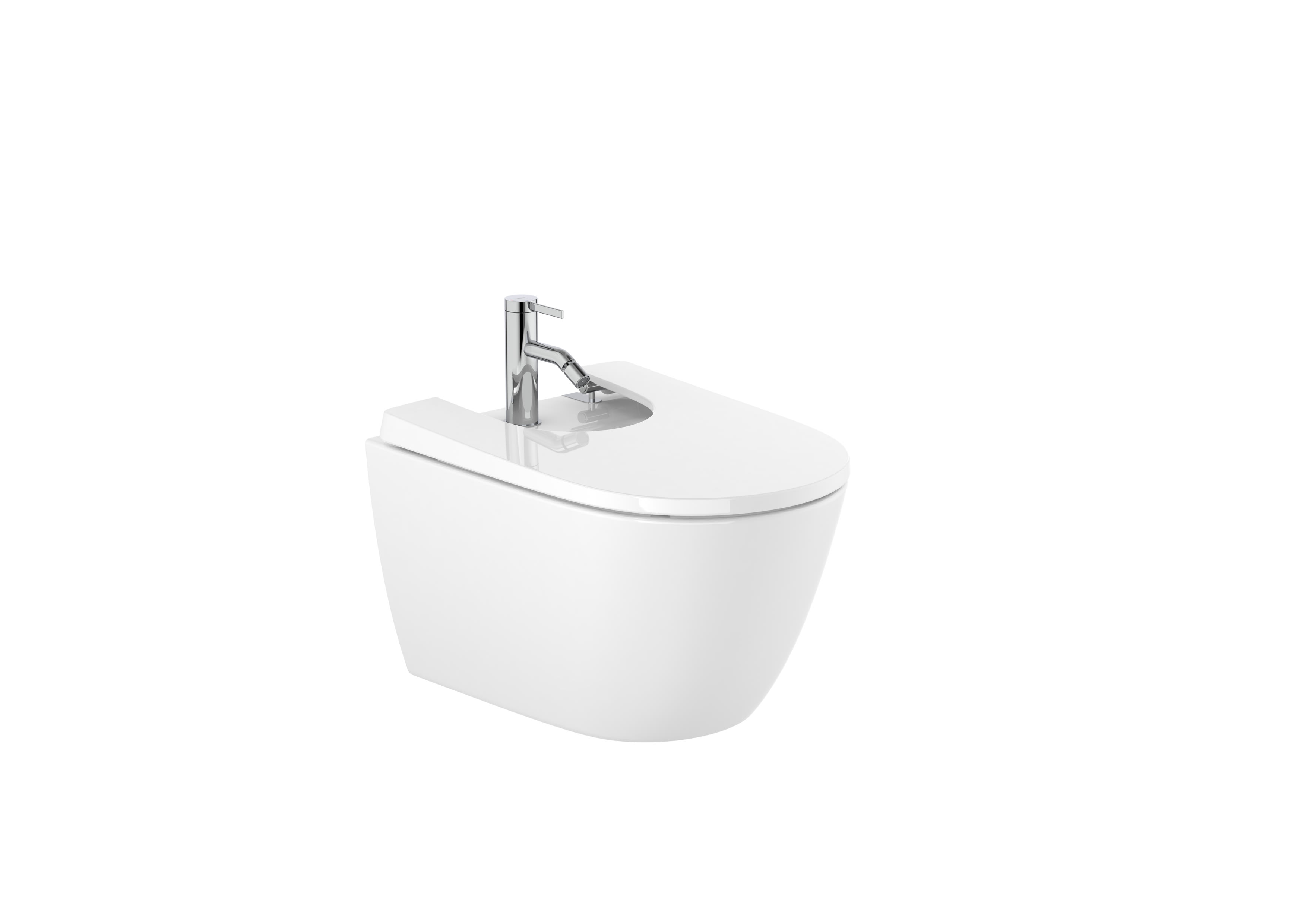 Vitreous china wall-hung bidet - White