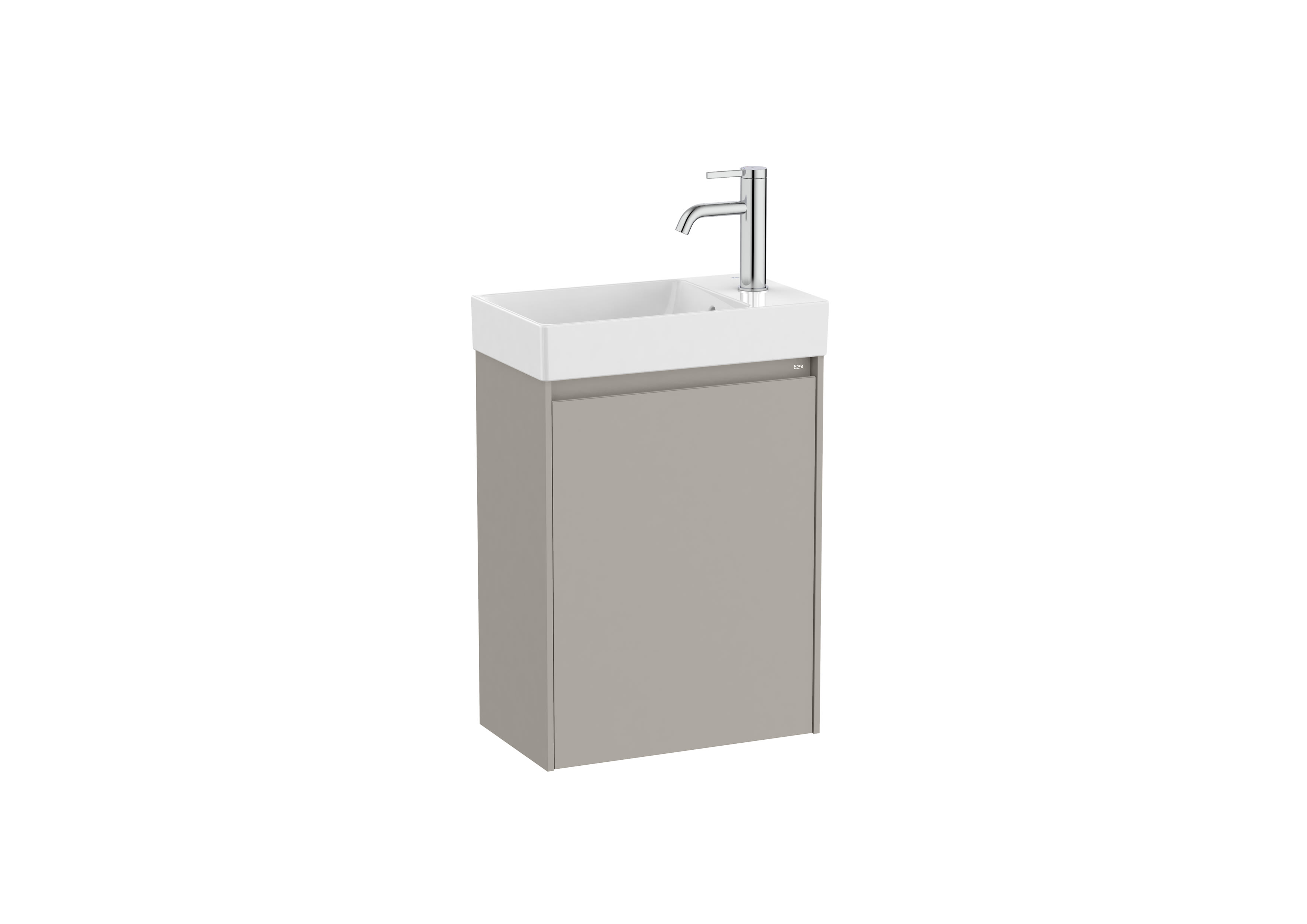 Unik (compact base unit with one door and basin) - Sand Grey