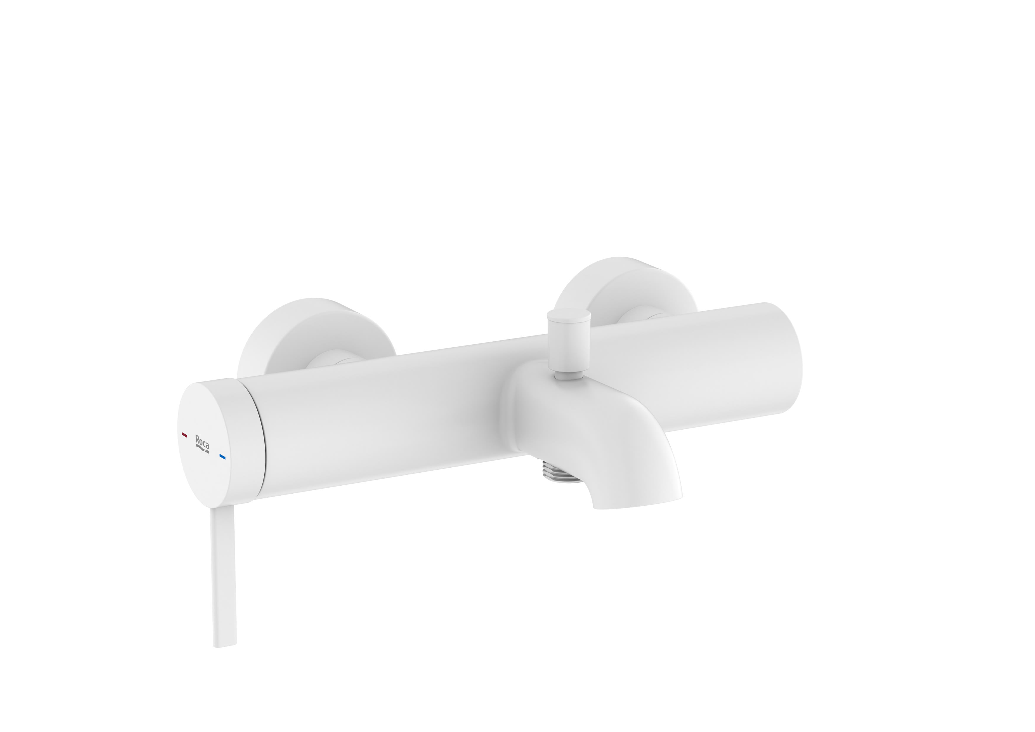 Wall-mounted bath-shower mixer with automatic diverter - Matt White