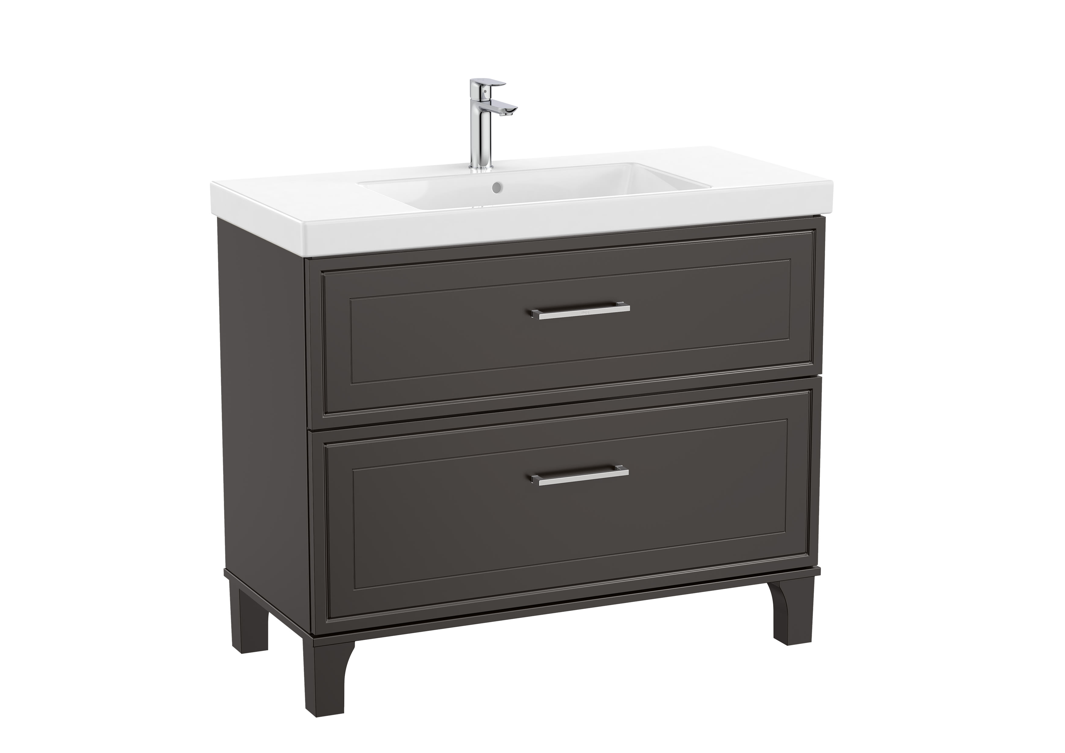 Unik (vanity unit with two drawers and basin) - Anthracite Satin