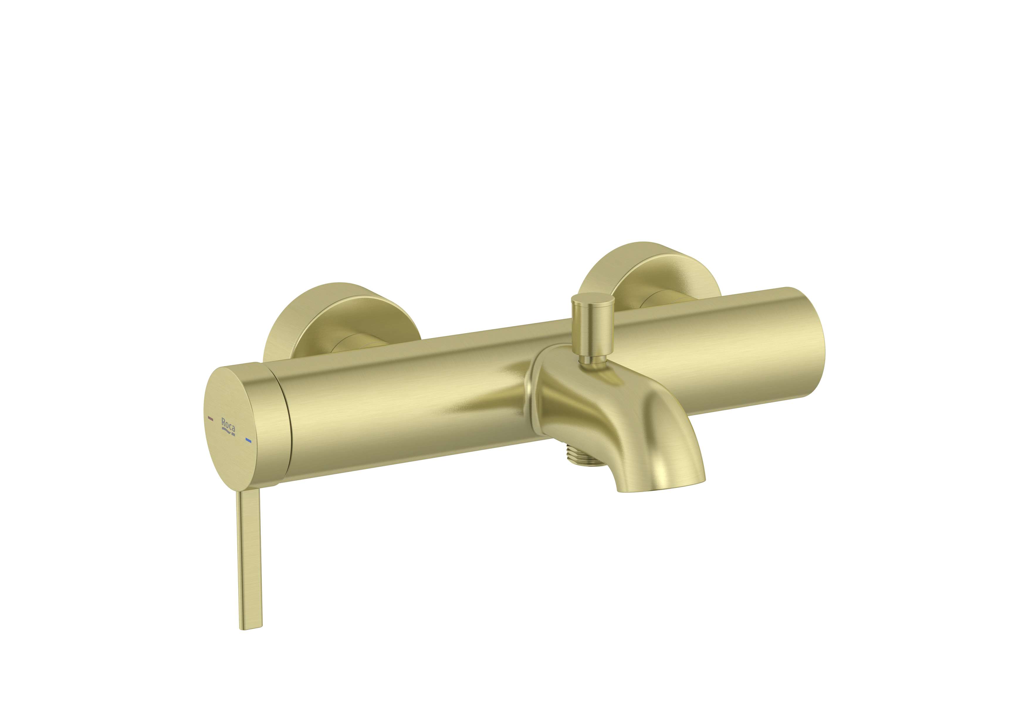 Wall-mounted bath-shower mixer with automatic diverter - Brushed Brass