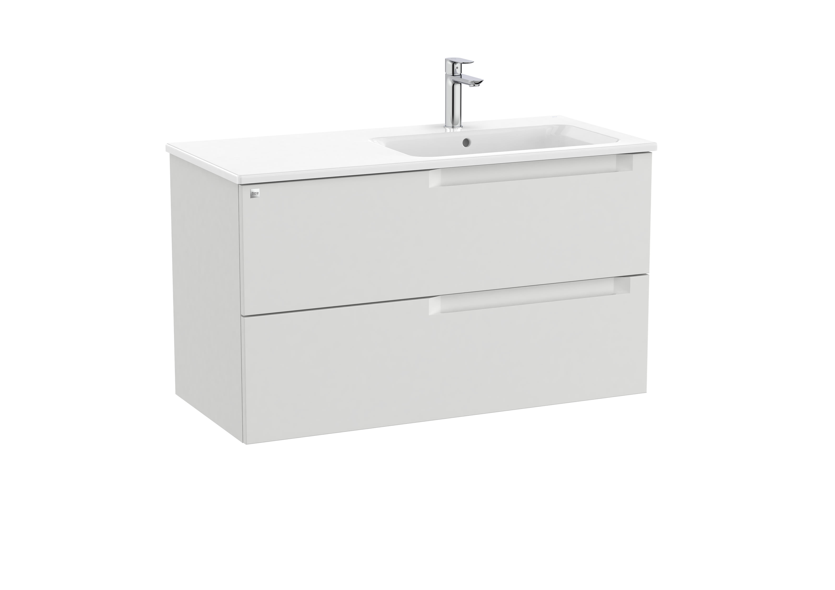 Unik (vanity unit with 2 drawers and right hand basin) - Pebble Grey