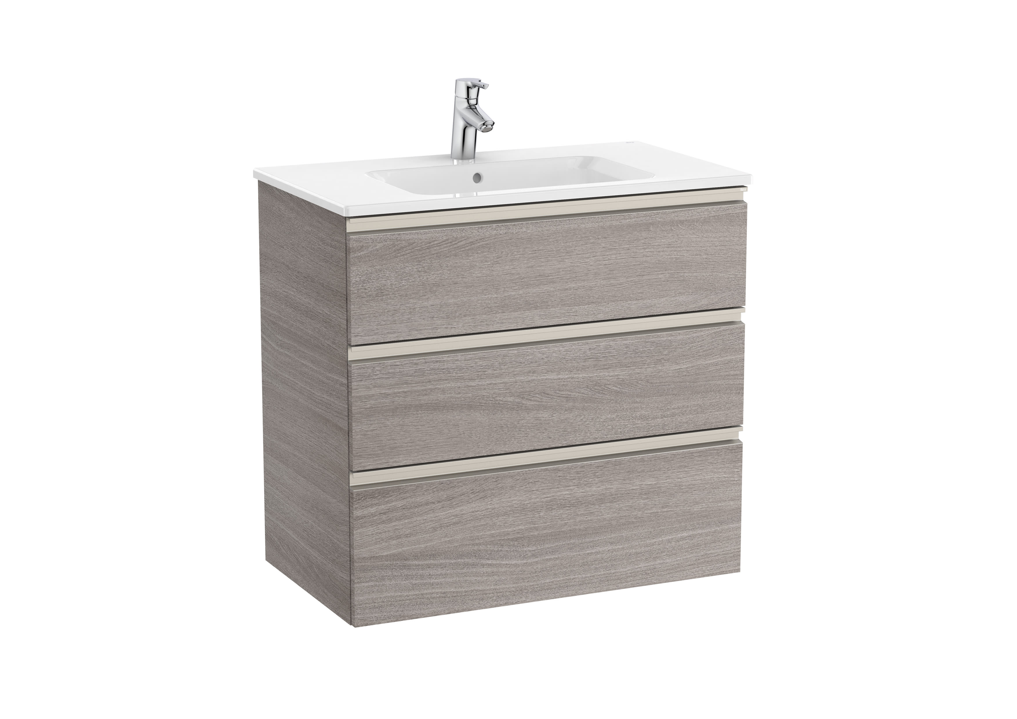 Vanity unit with 3 drawers and basin - City oak