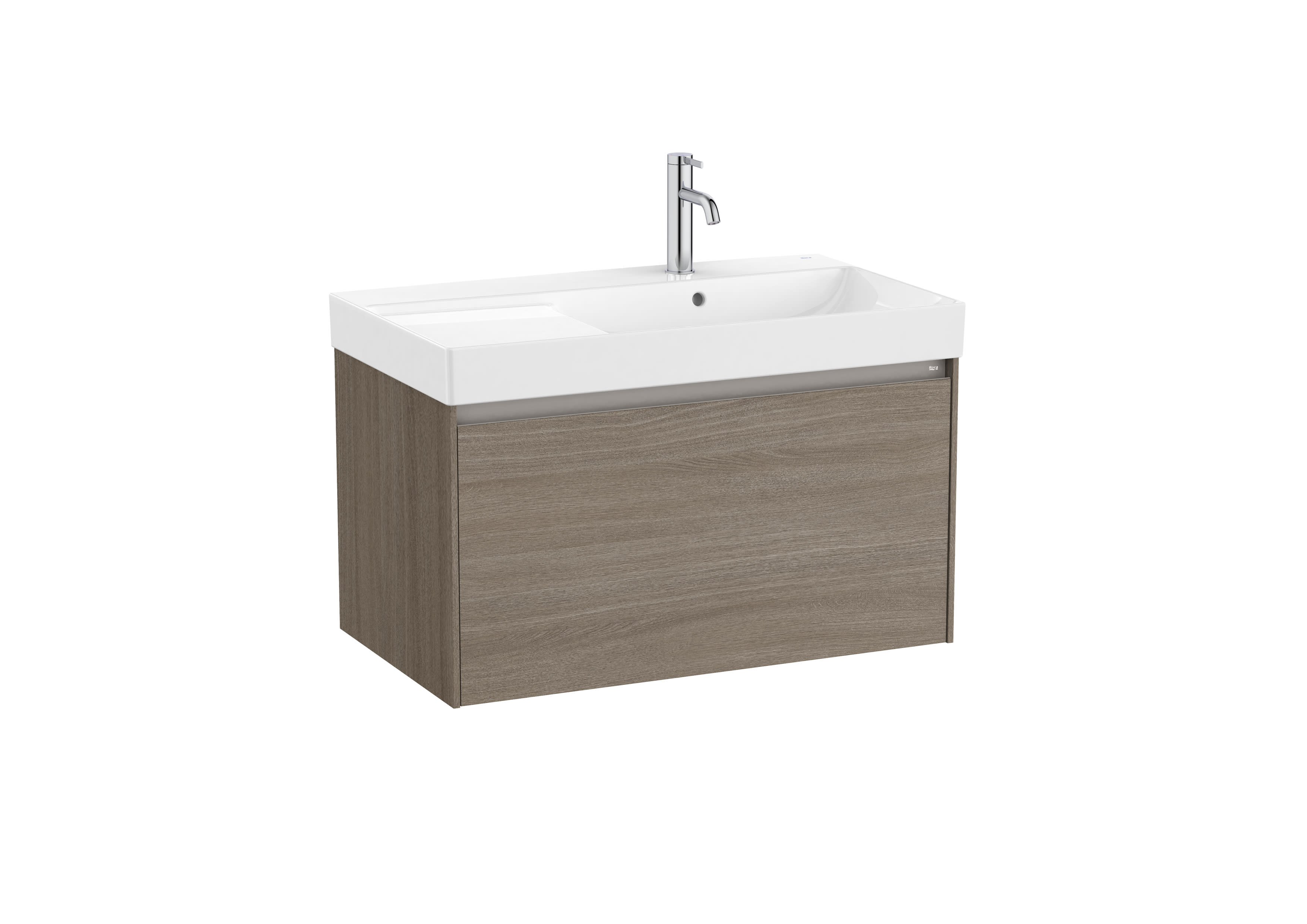 Unik (base unit with one drawer and right hand basin) - Dark Elm
