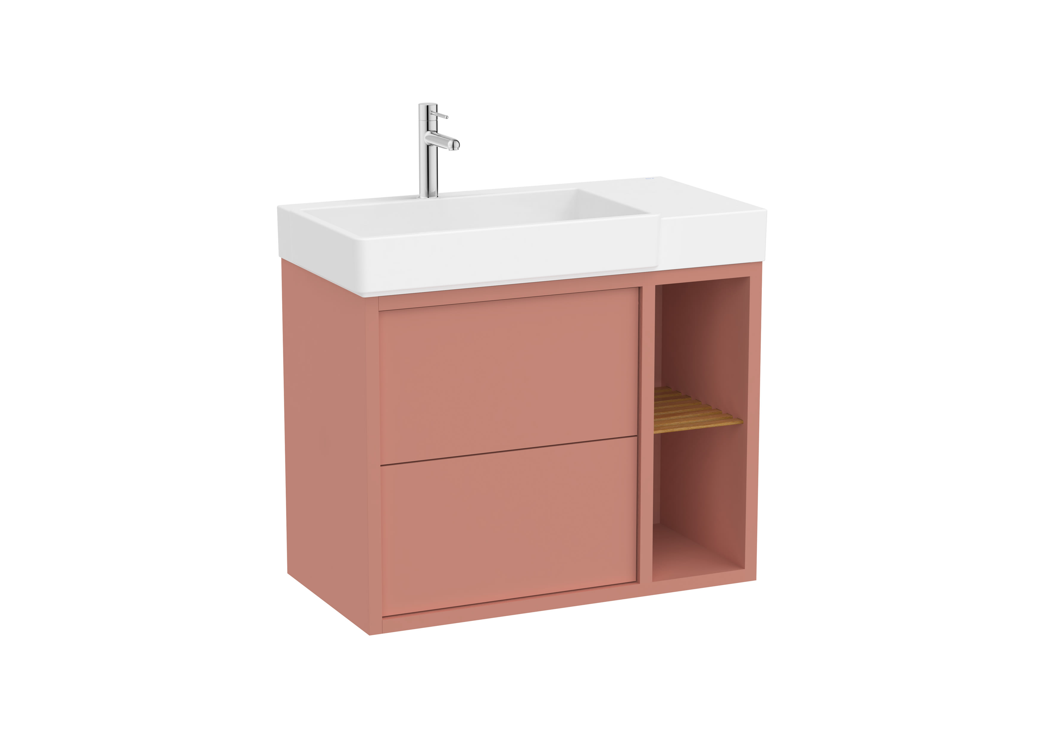 Unik (Asymmetric vanity unit with two drawers